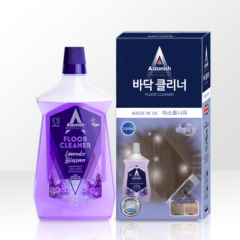 1+1구성/아스토니쉬 시트러스 버스터+라벤더 블라썸 바닥클리너 1000ml 마루 바닥 거실 세정제