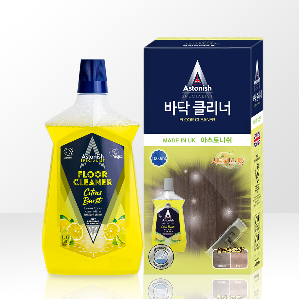 1+1구성/아스토니쉬 시트러스 버스터+라벤더 블라썸 바닥클리너 1000ml 마루 바닥 거실 세정제