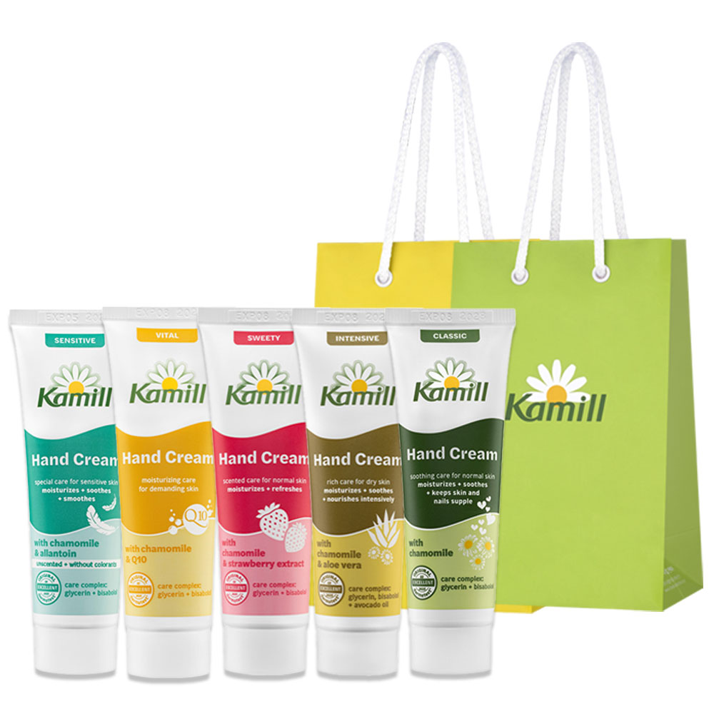 카밀 5종 세트 선물용 핸드크림 미니 30ml 향기좋은 촉촉 보습 핸드 로션 Kamill