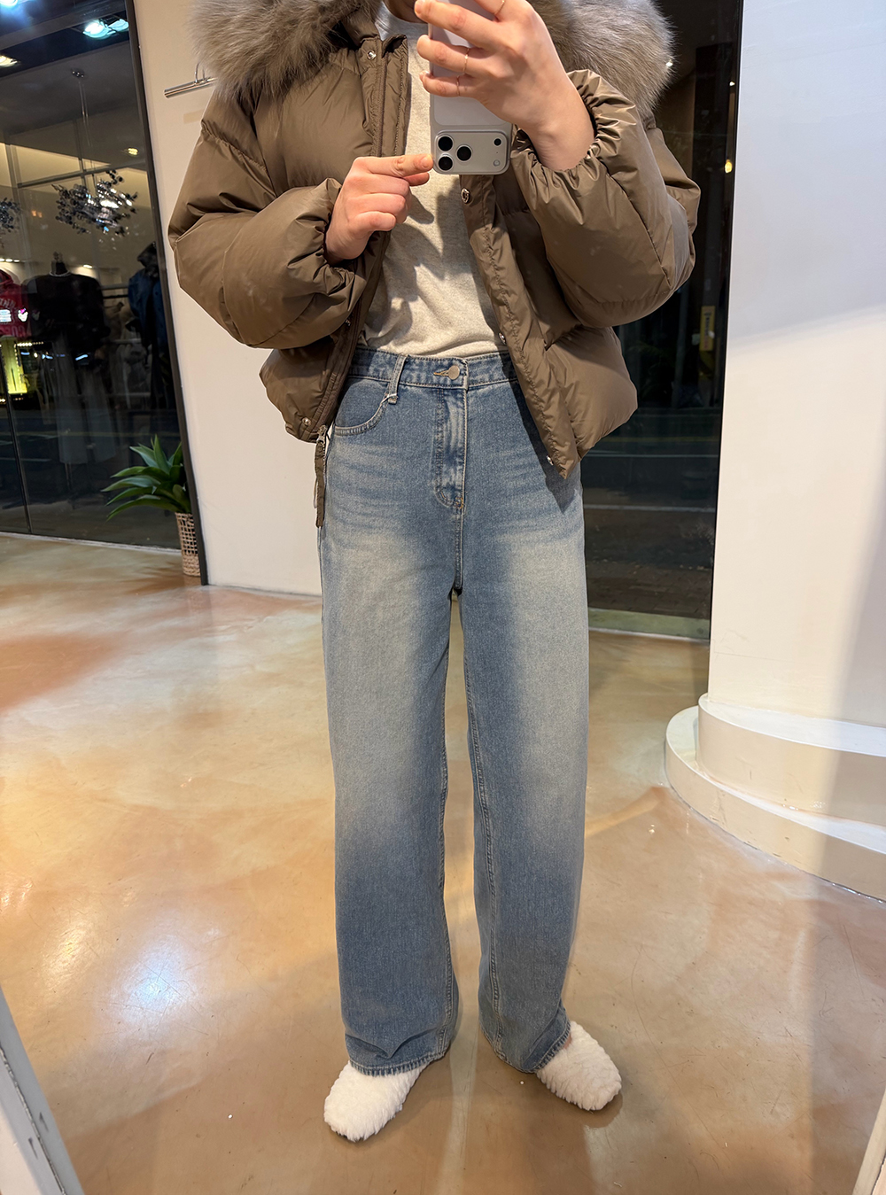 [세일] 75 일자 기모 데님 (s-xl)