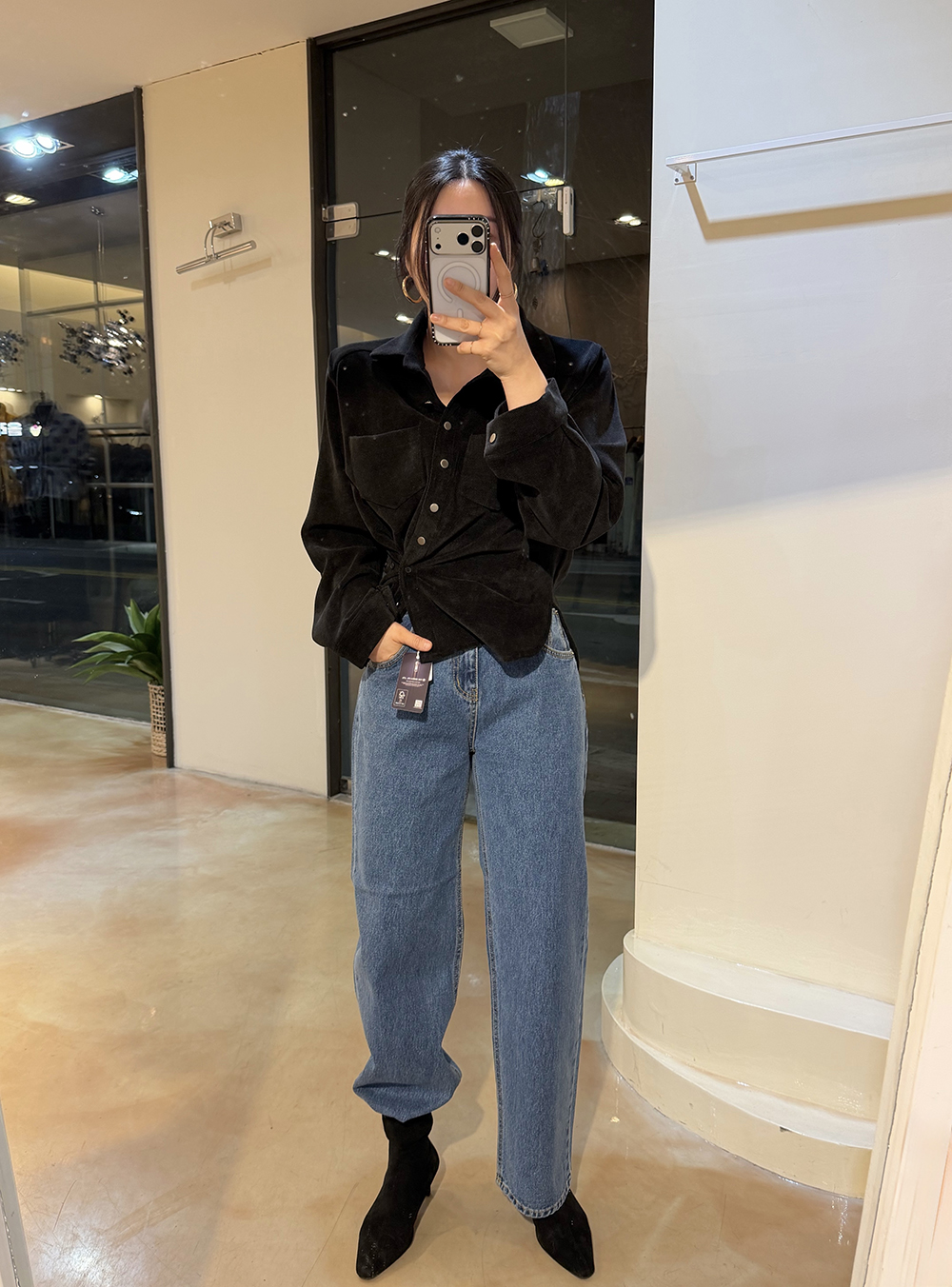 스탠드 일자 데님 (2color-s m l)