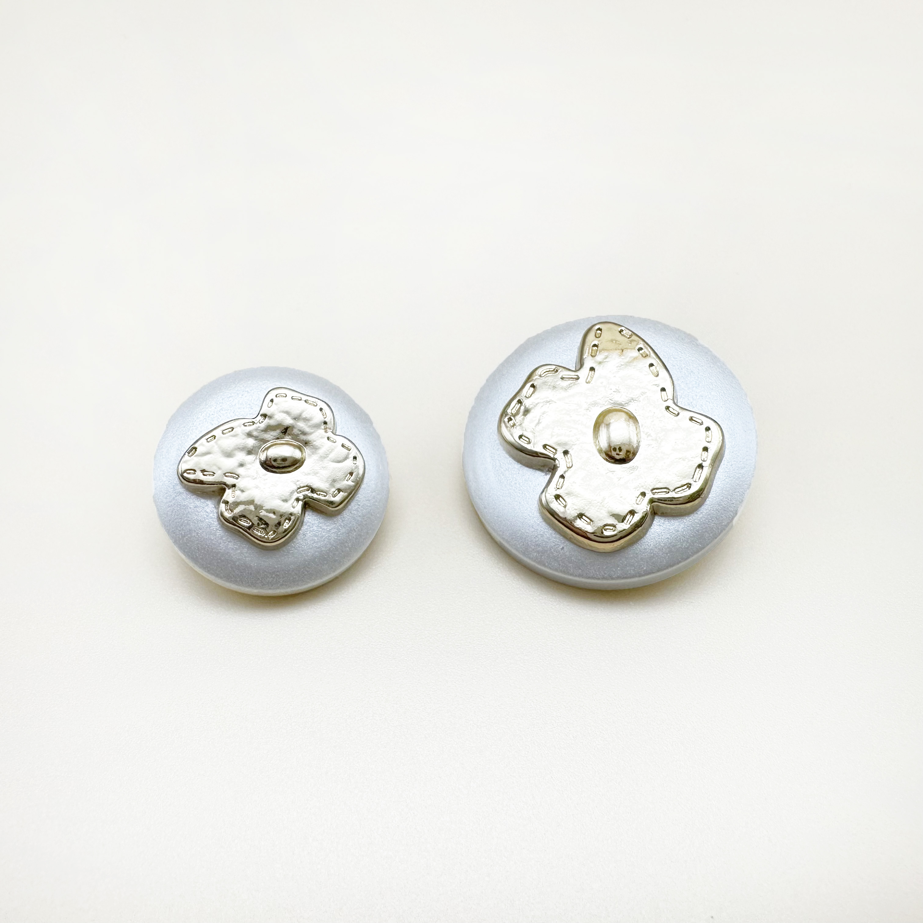 진주 꽃 원형 레진 메탈 단추 18mm,23mm