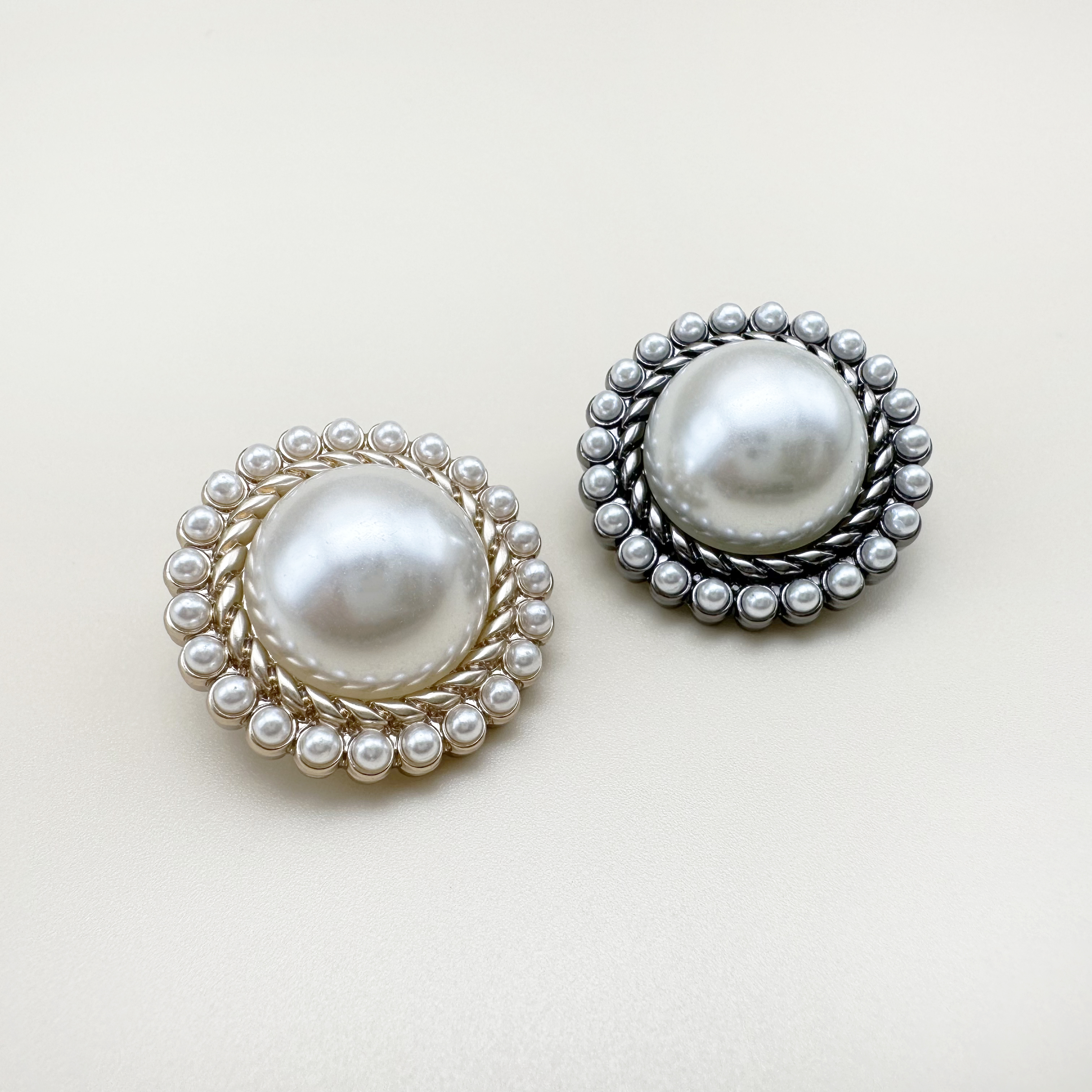 체인 진주 금속 단추 18mm,23mm,25mm