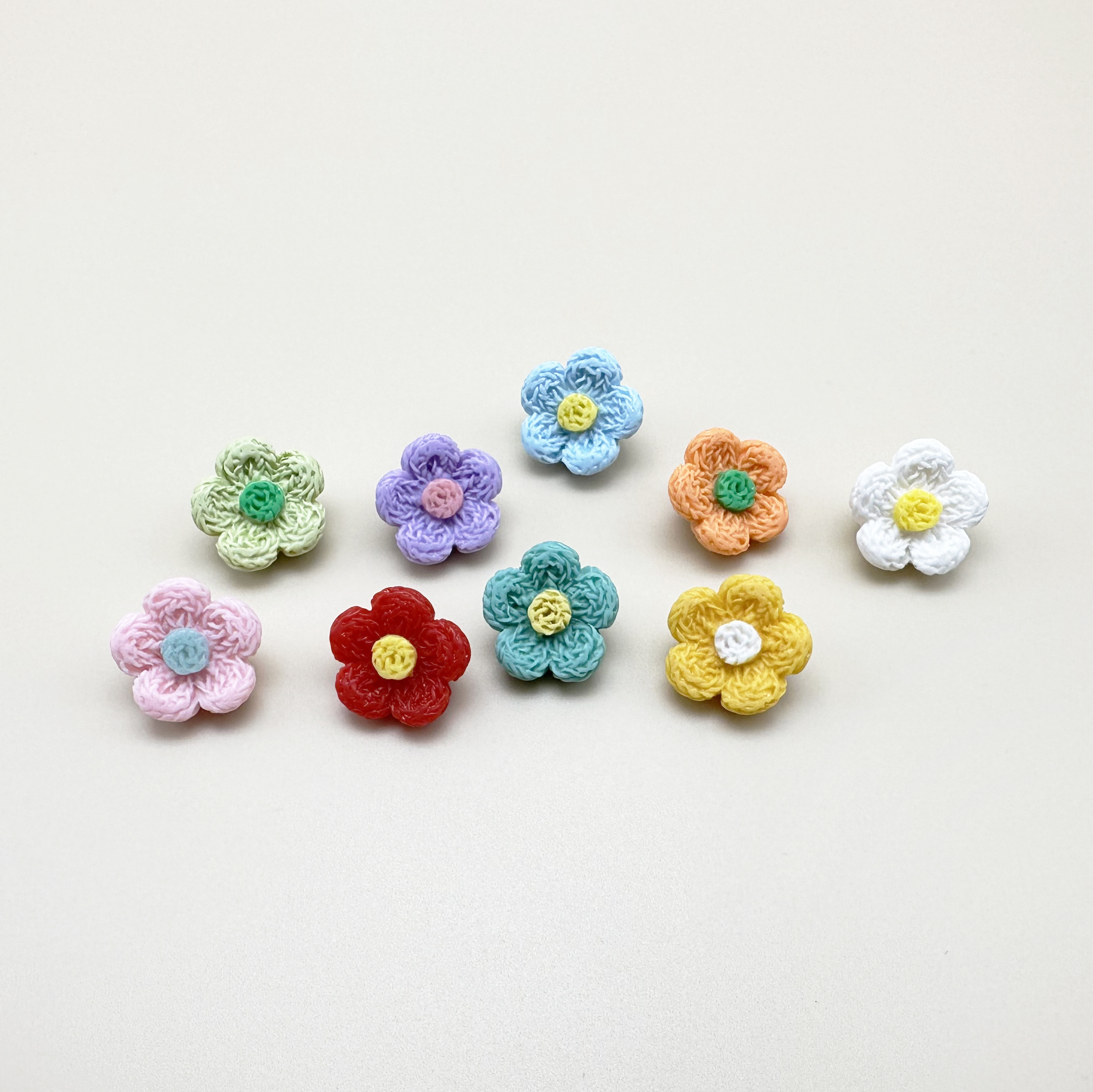 꽃모양 귀여운 레진 단추 18mm