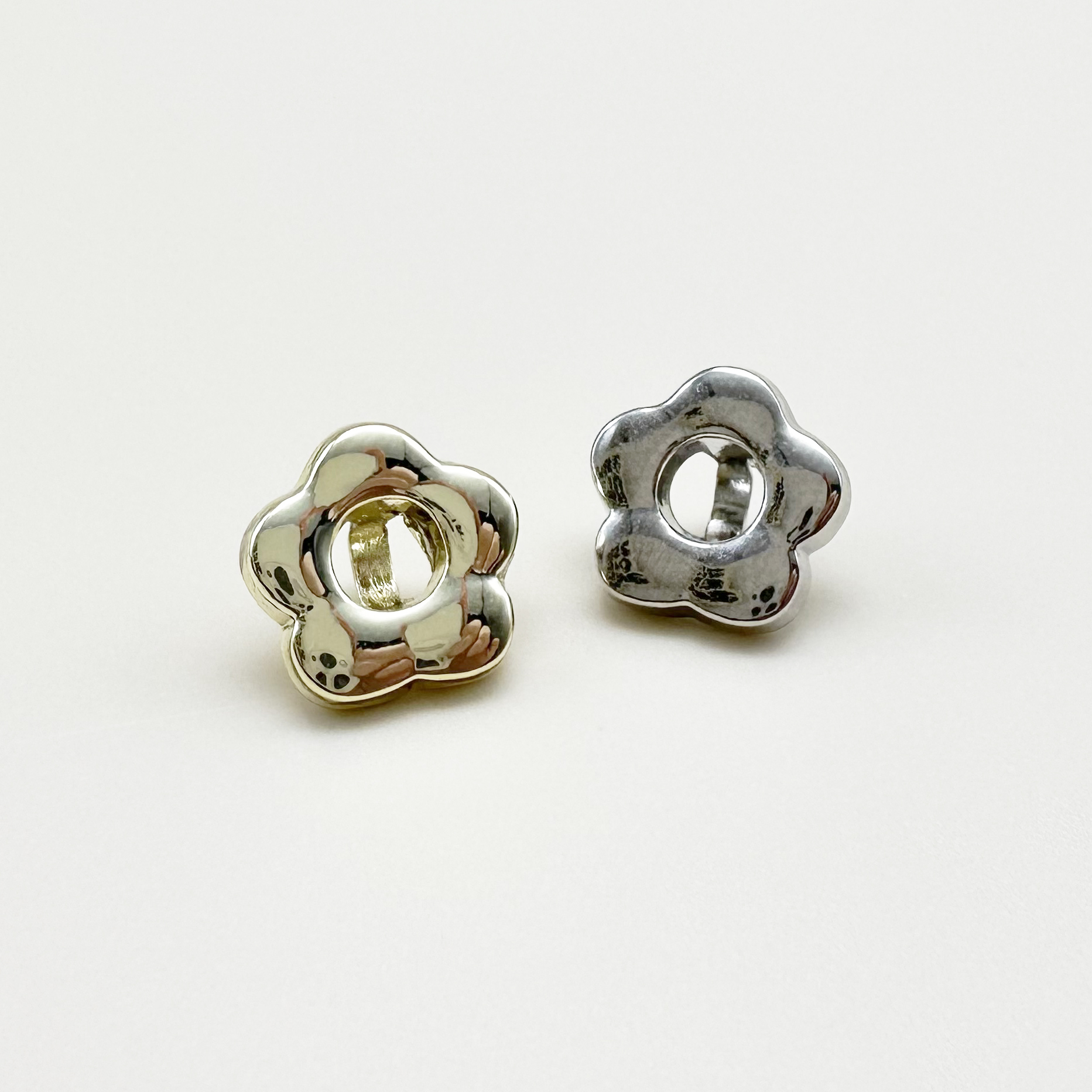 꽃모양 금속 단추 12mm