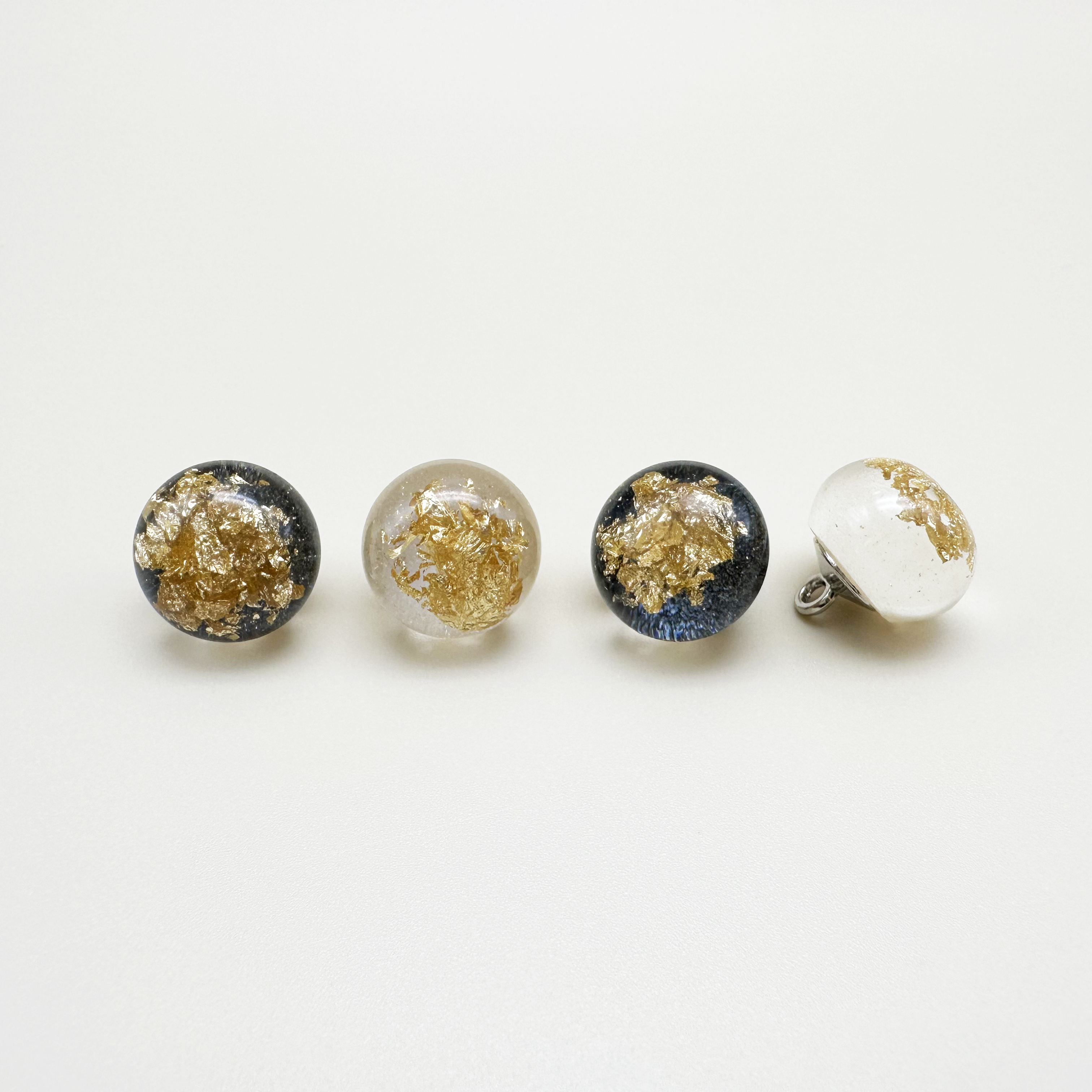 금박 꼬다리 레진단추 10mm, 13mm