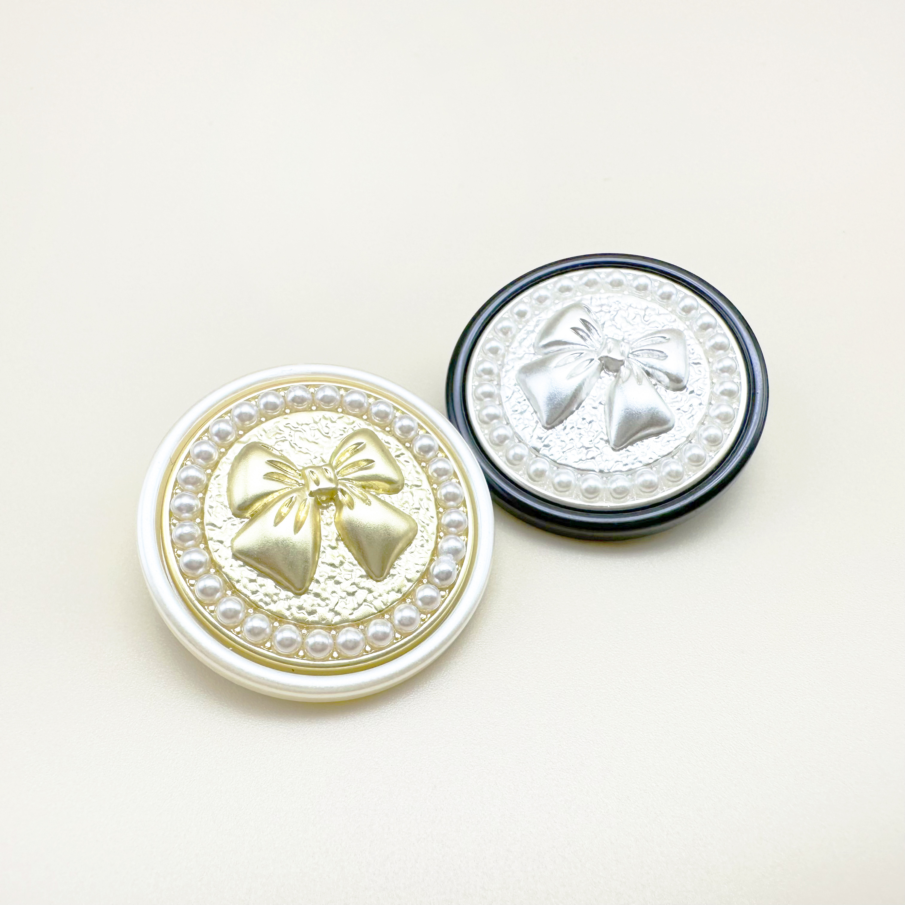 리본 진주 원형 고급 자켓 콤비 단추 18mm,20mm,22mm,25mm