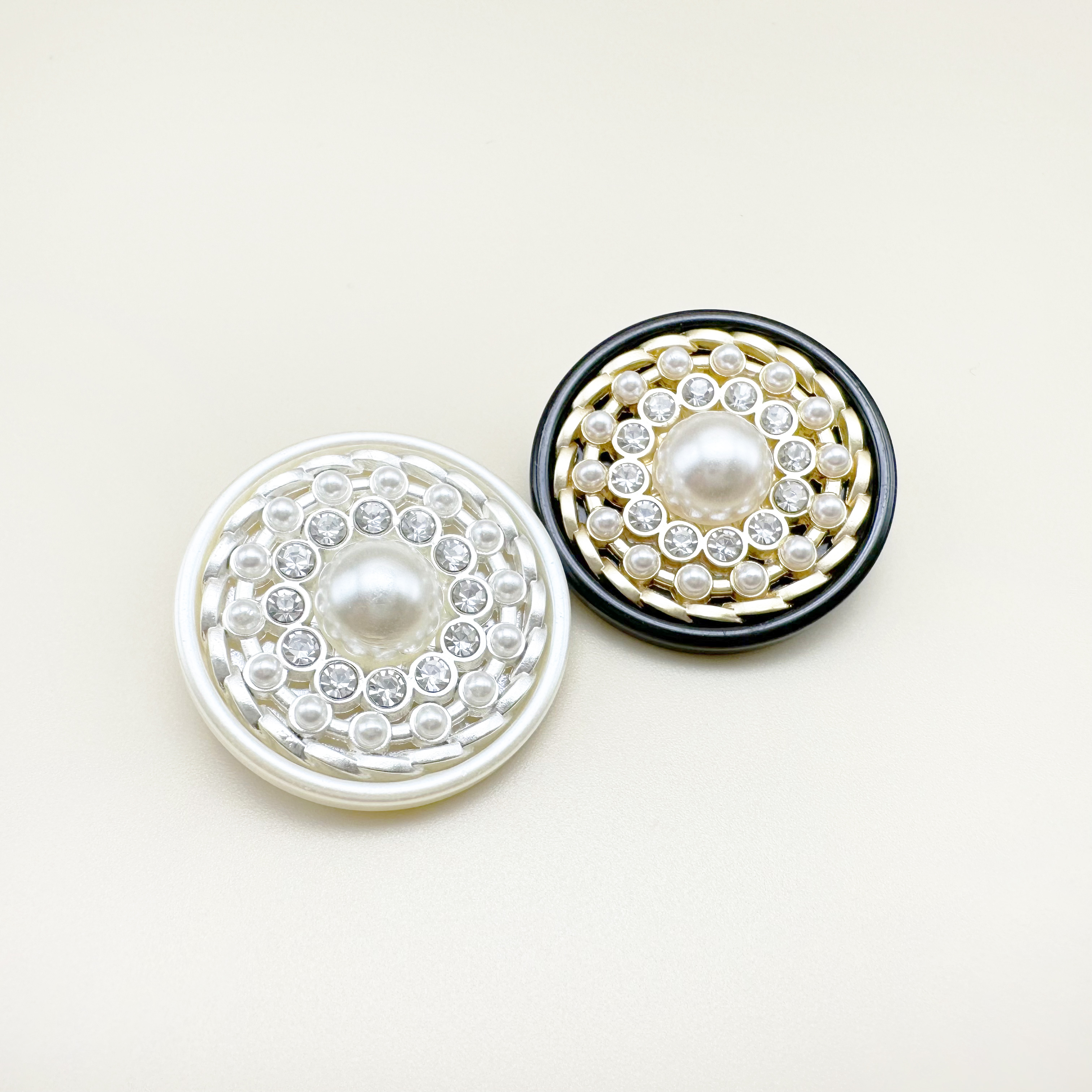 진주 큐빅 원형 고급 자켓 콤비 단추 18mm,20mm,22mm,25mm