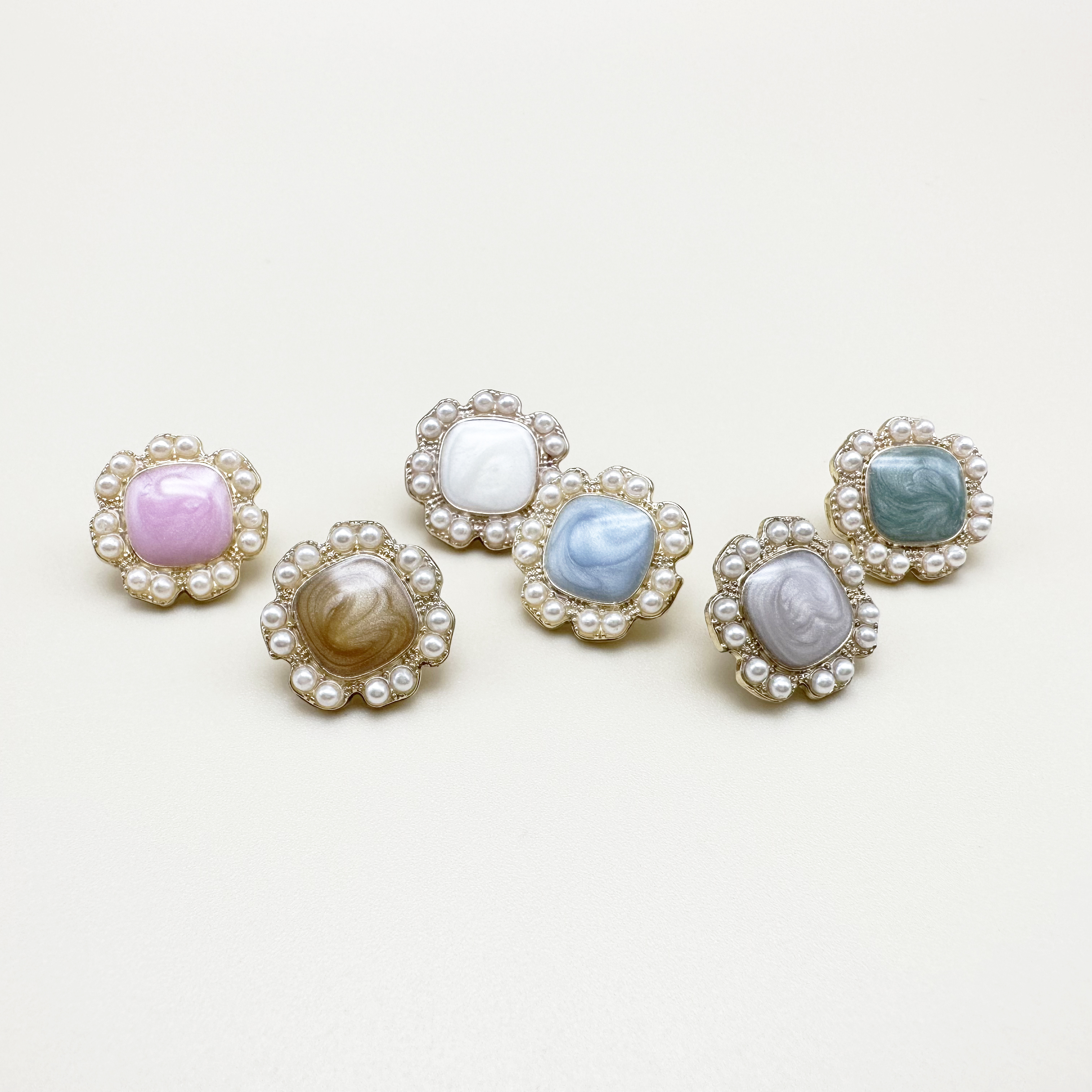 우아한 진주 메탈 단추 12mm