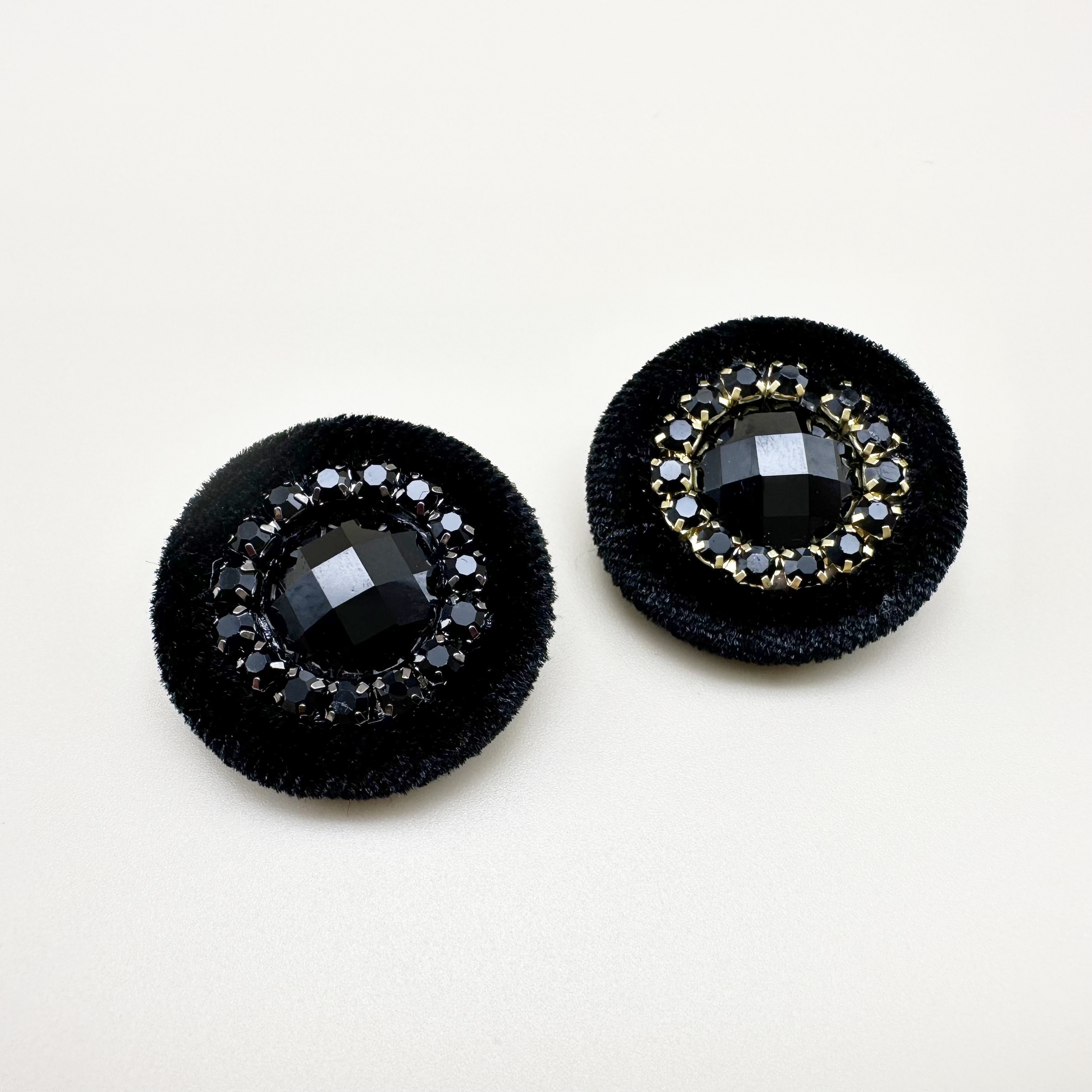 큐빅 빈티지 패브릭 단추 26mm