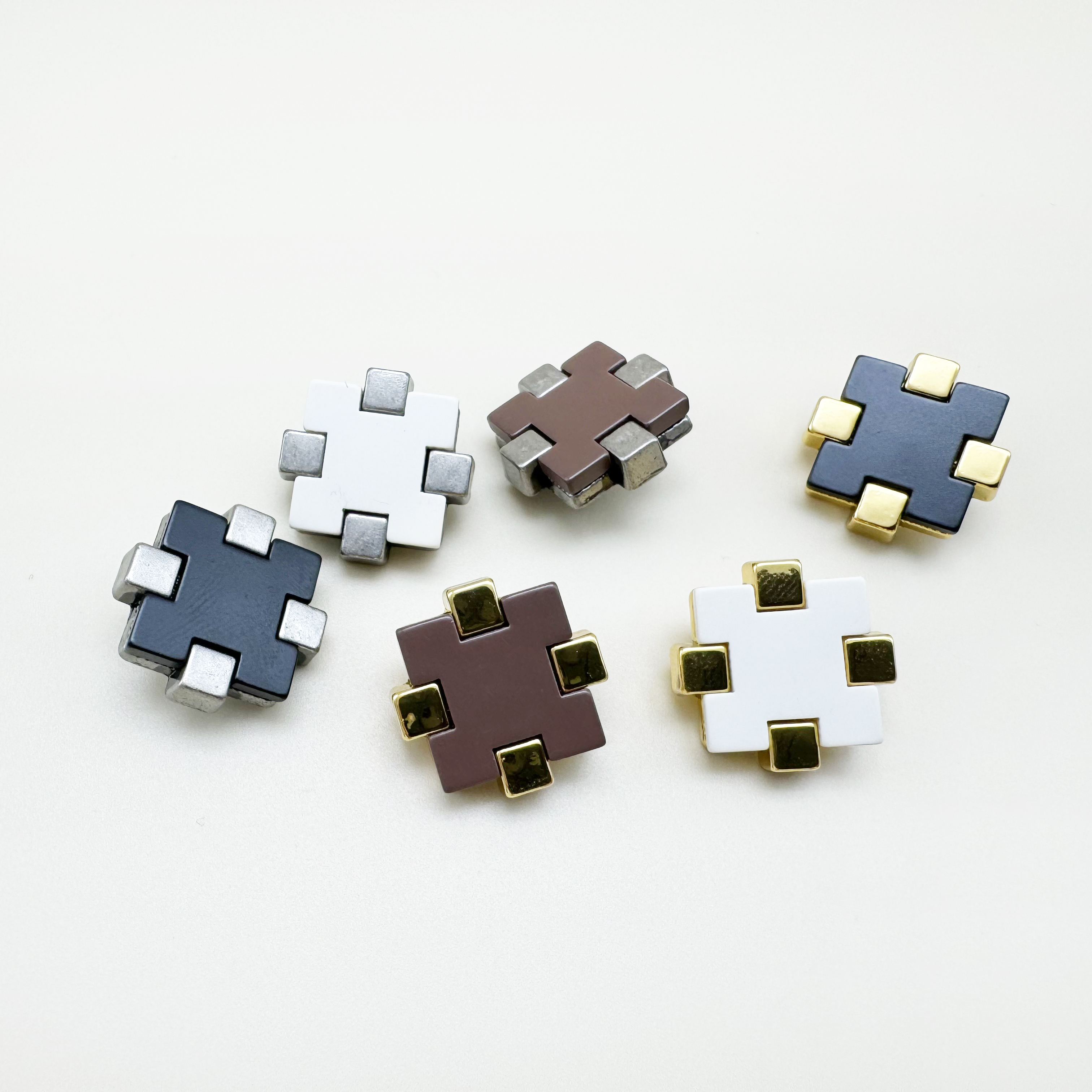 사각 모던 금속 단추 18mm,22mm