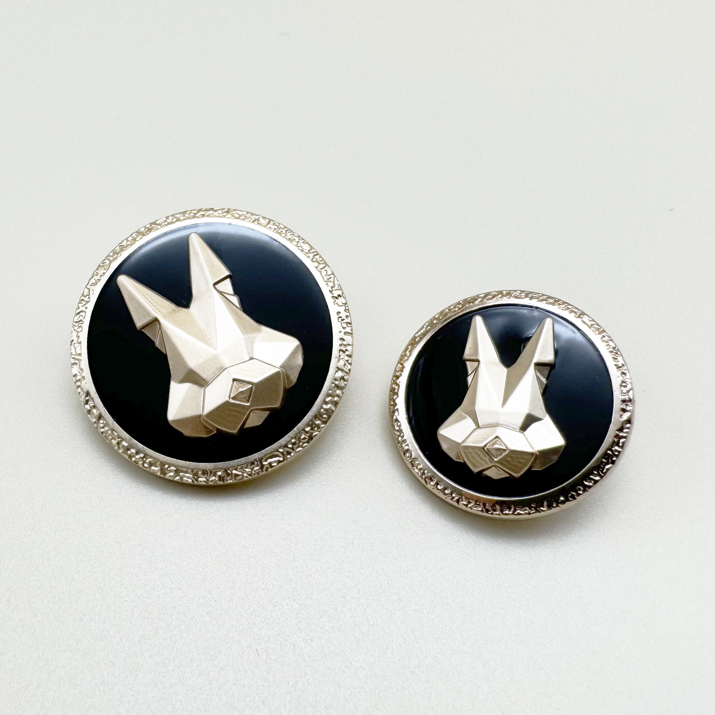 입체 토끼 원형 금속 단추 18mm,23mm
