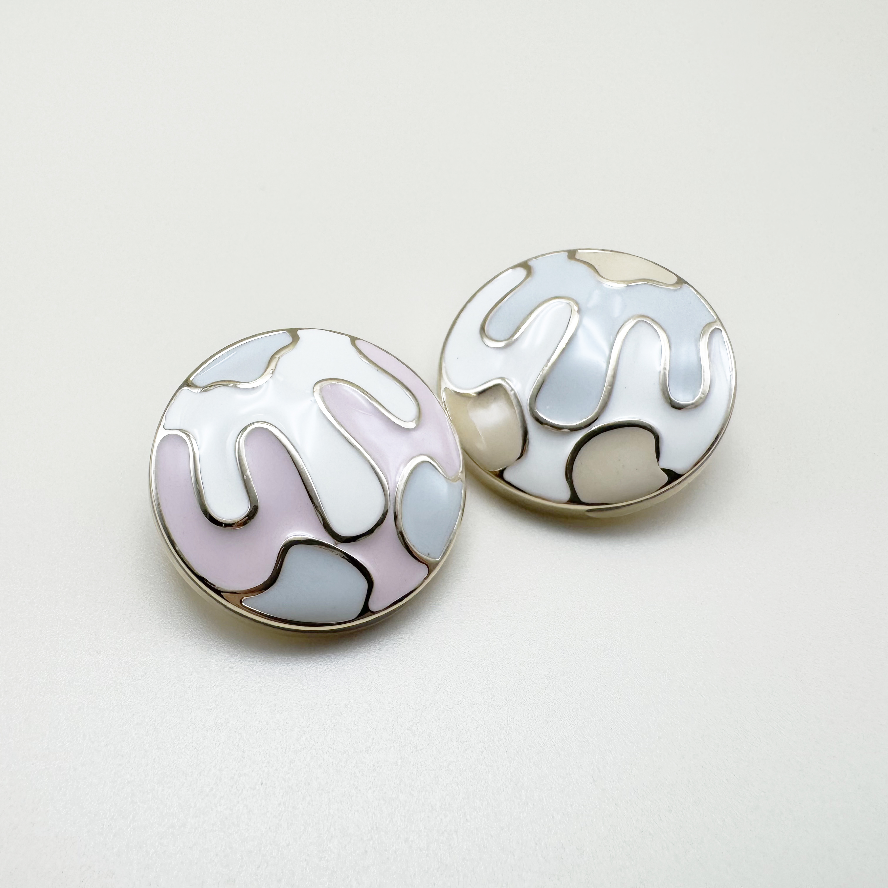 밀크 원형 금속 단추 20mm,25mm