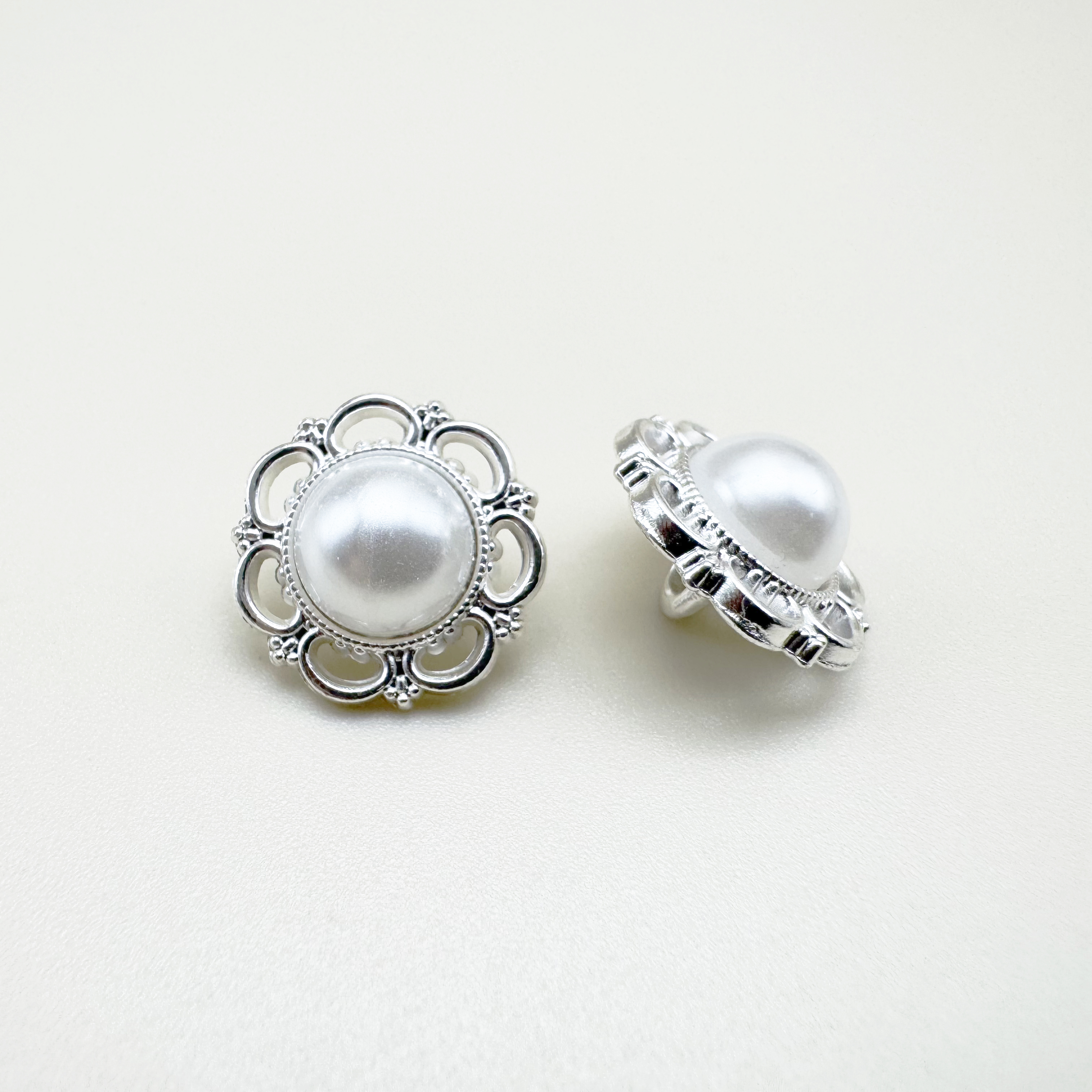 미니 진주 꽃 단추12mm