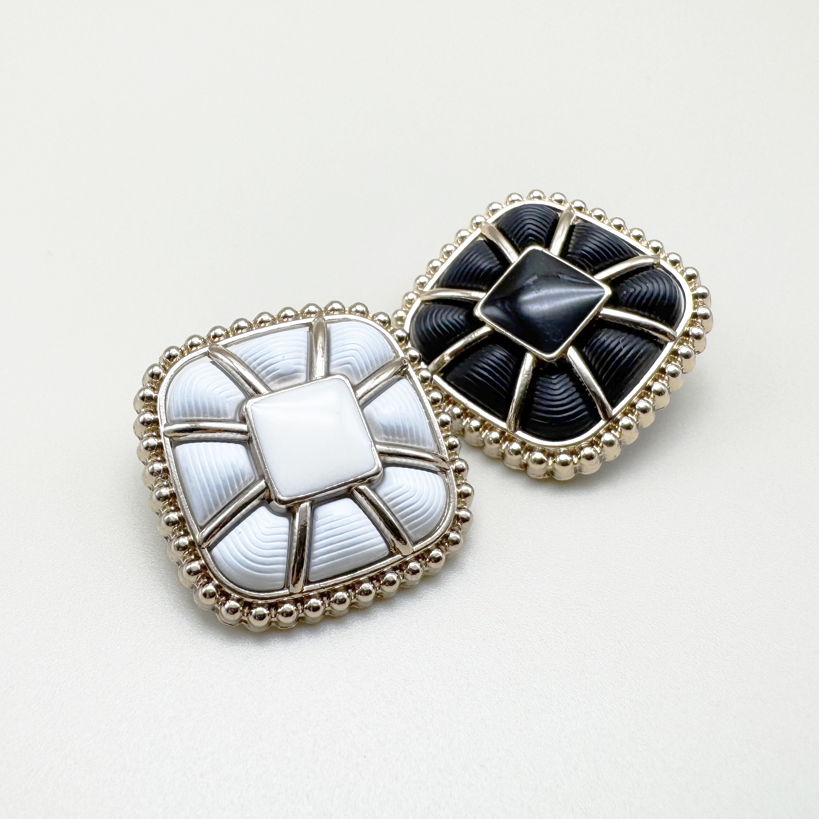 사각 트위드 볼륨 금속단추 18mm,20mm,23mm