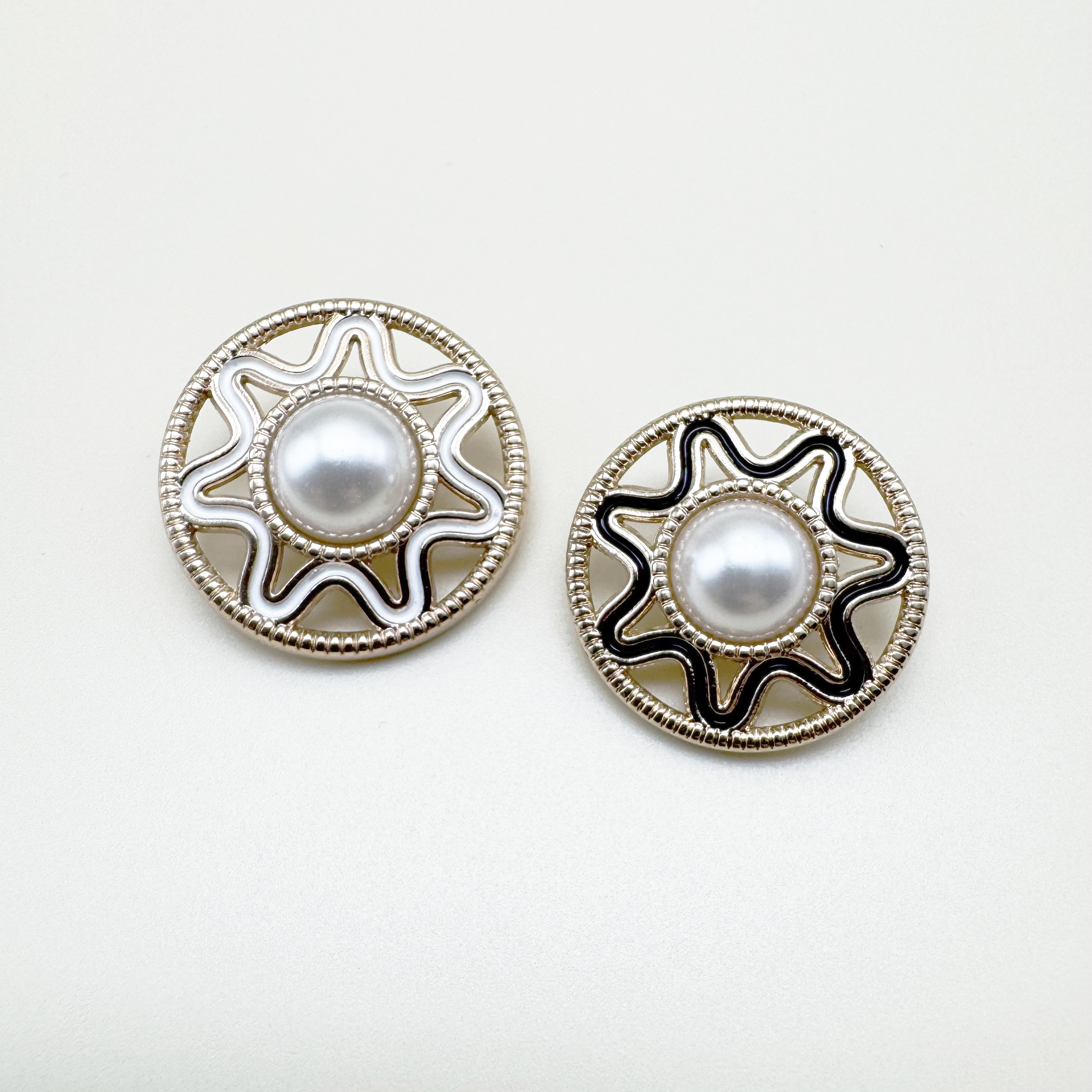 단아 진주 금속단추 18mm,23mm,25mm