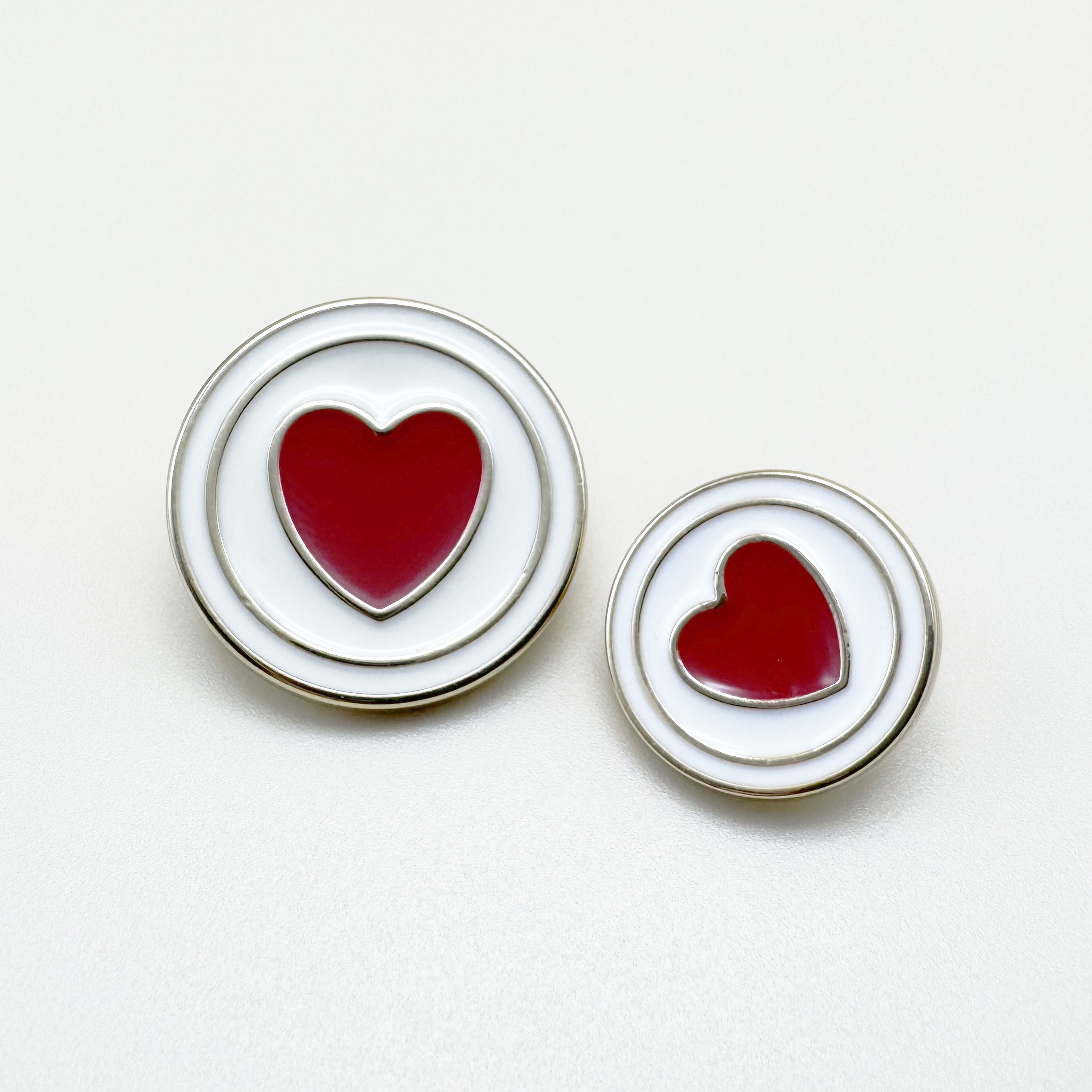 귀욤귀욤 하트 원형 금속단추 15mm,18mm,20mm
