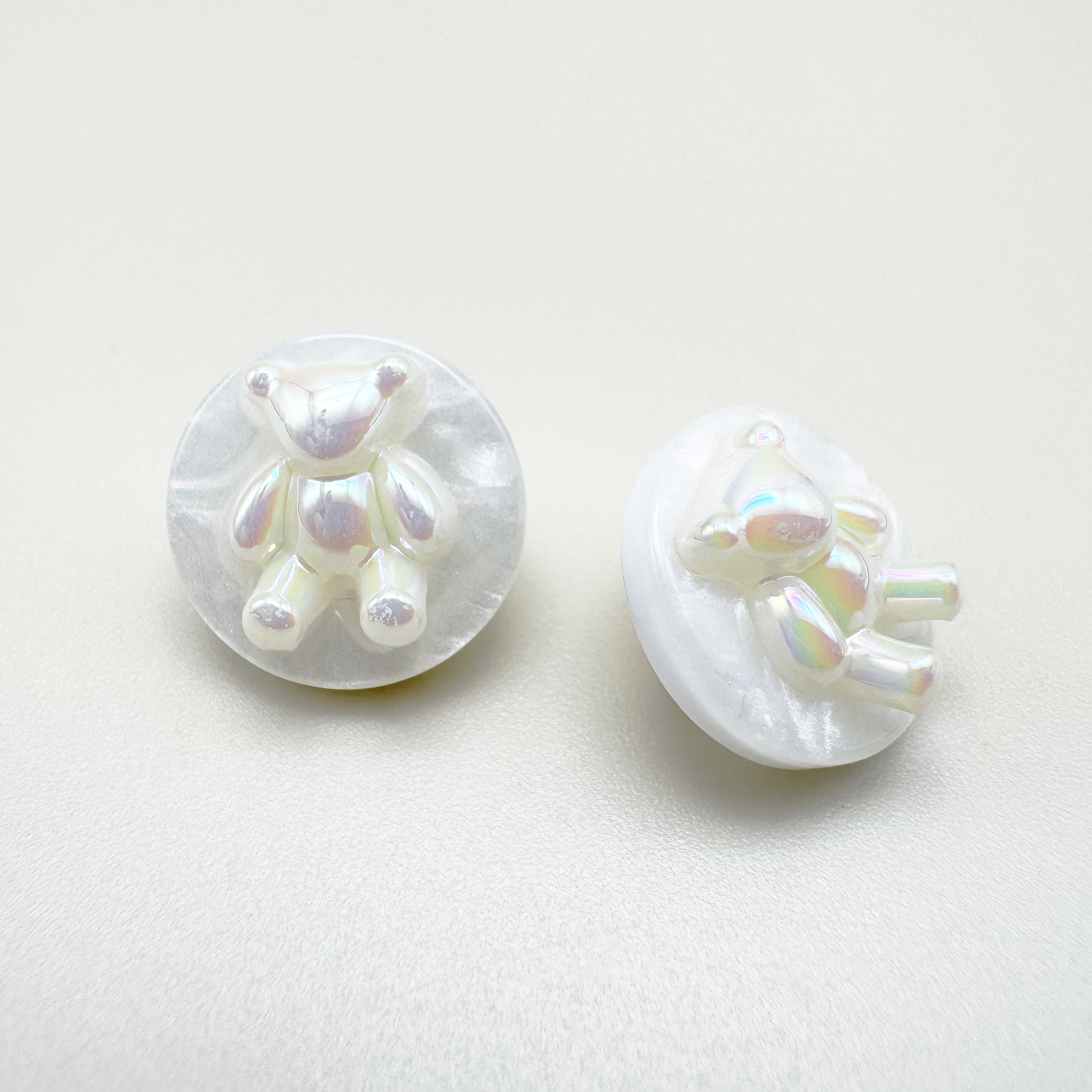 오로라 입체 귀욤 곰돌이 레진단추 11mm(2개입)