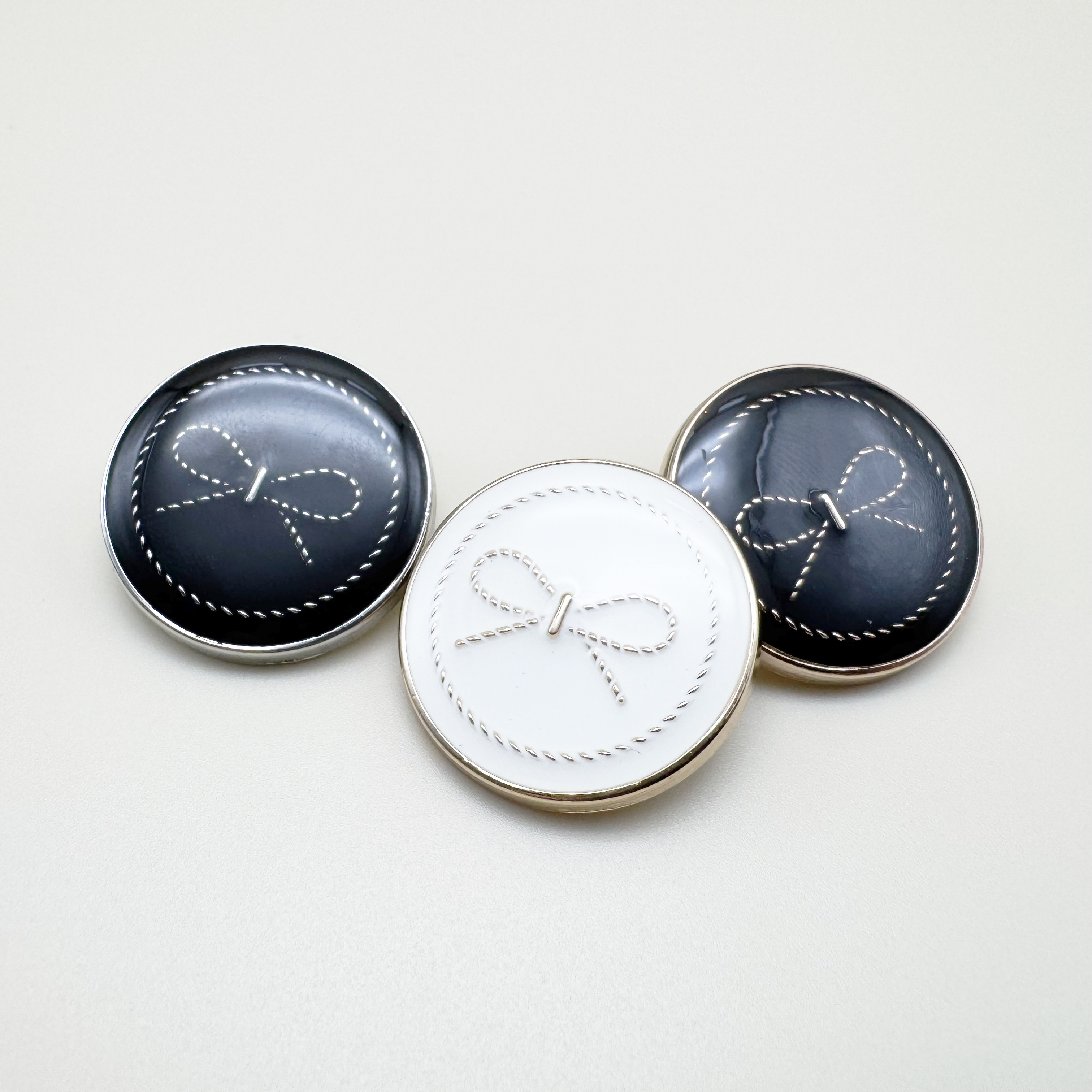 원형 심플 리본 금속단추 11mm,15mm,18mm,20mm,23mm,25mm