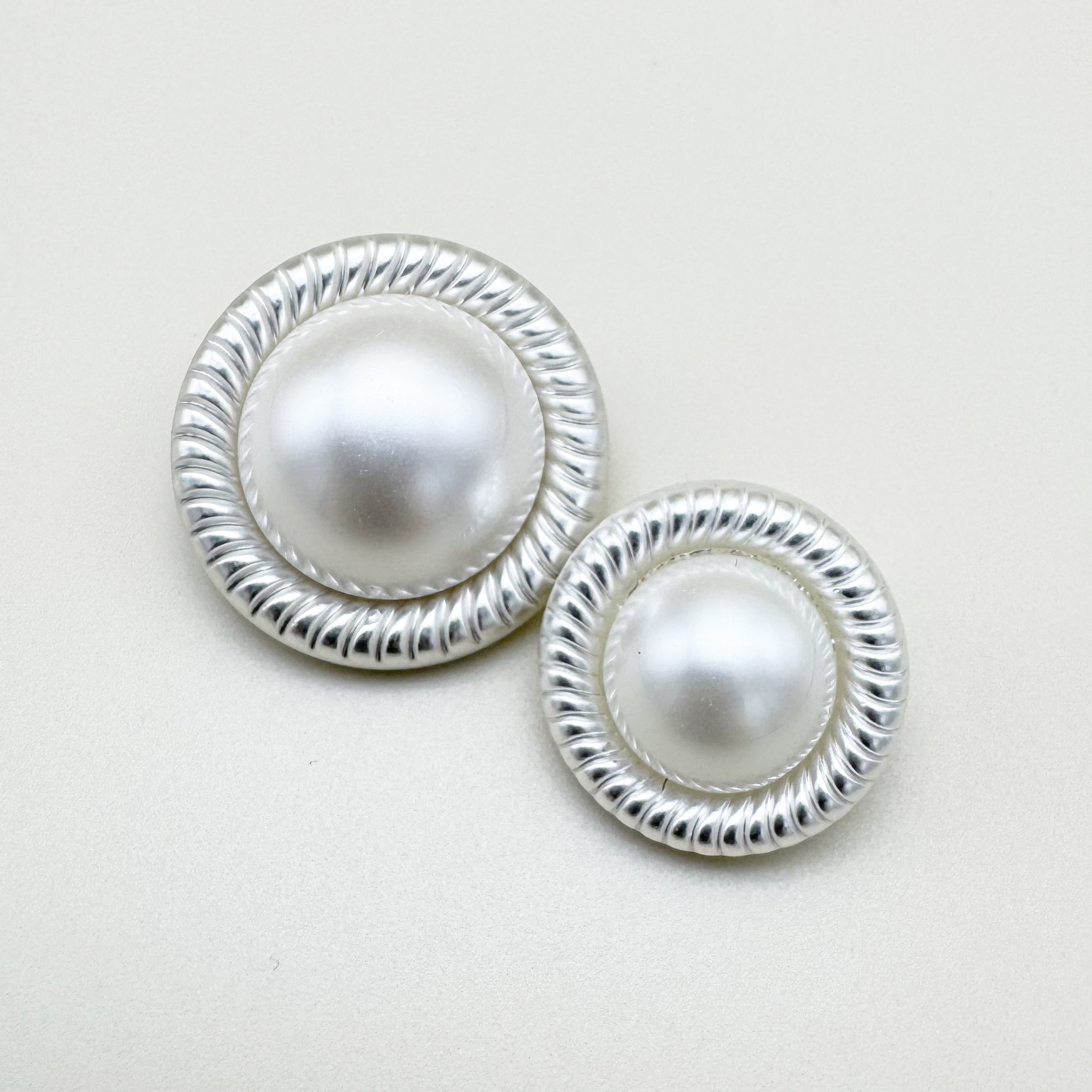 고급 은은 무광 메탈 진주 금속단추 18mm,23mm