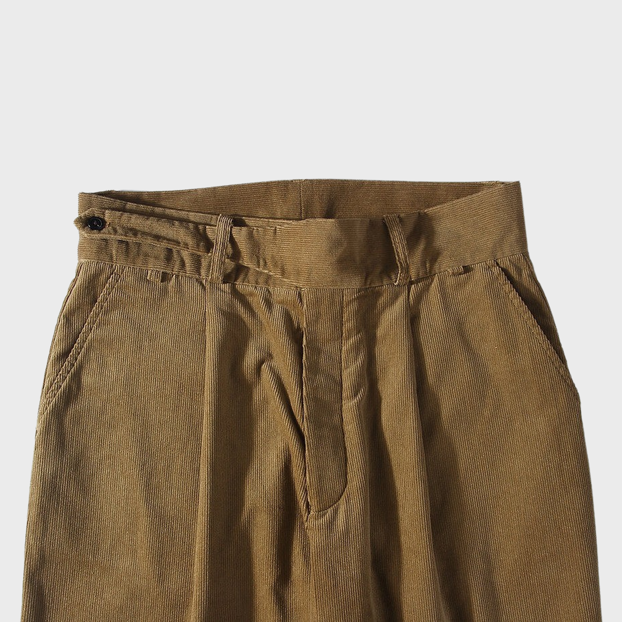 STANDARDTYPES - Side Button Corduroy Trousers Khaki