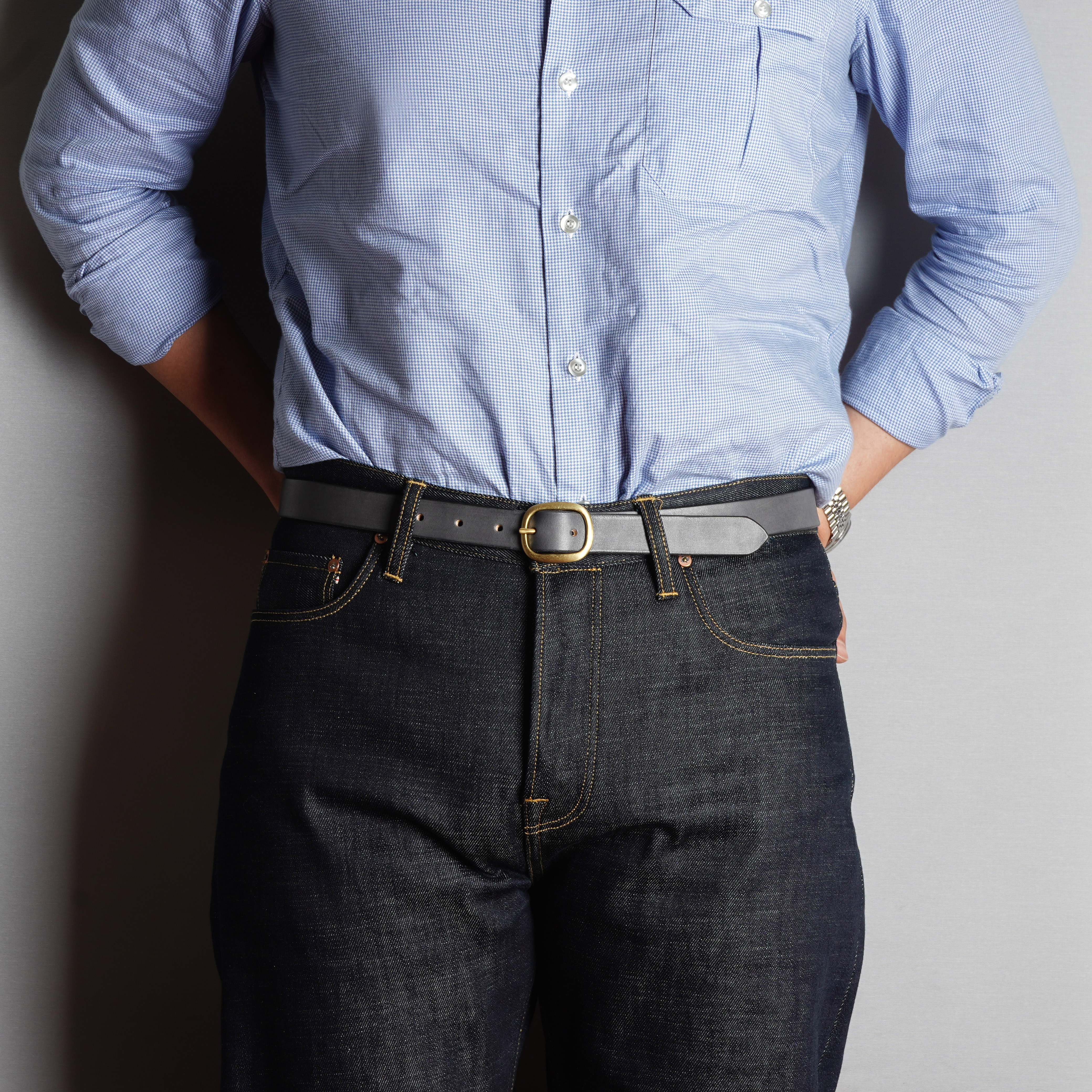 MAXIMUM HENRY - Slim Oval Belt - Gray