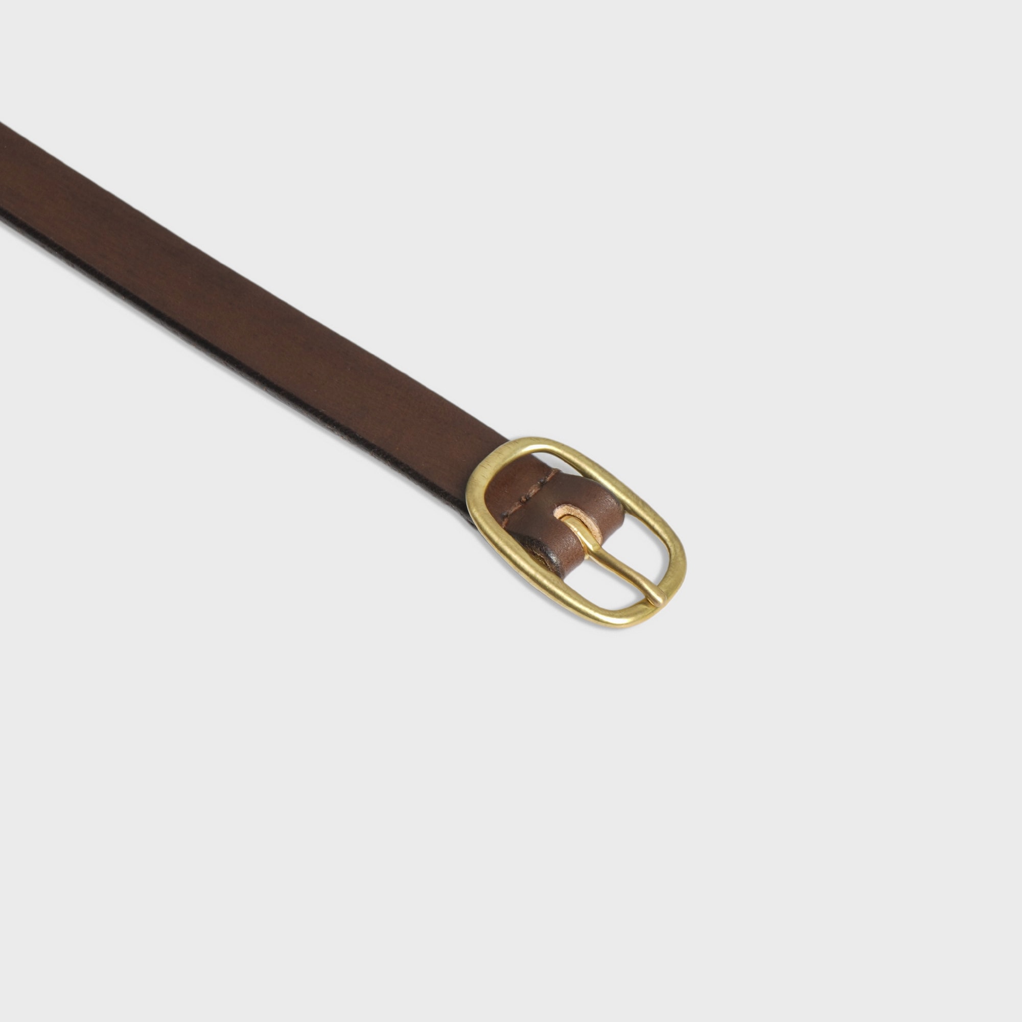 [맥시멈 헨리] MAXIMUM HENRY - Very Slim Oval Belt - Dark Brown/Brass