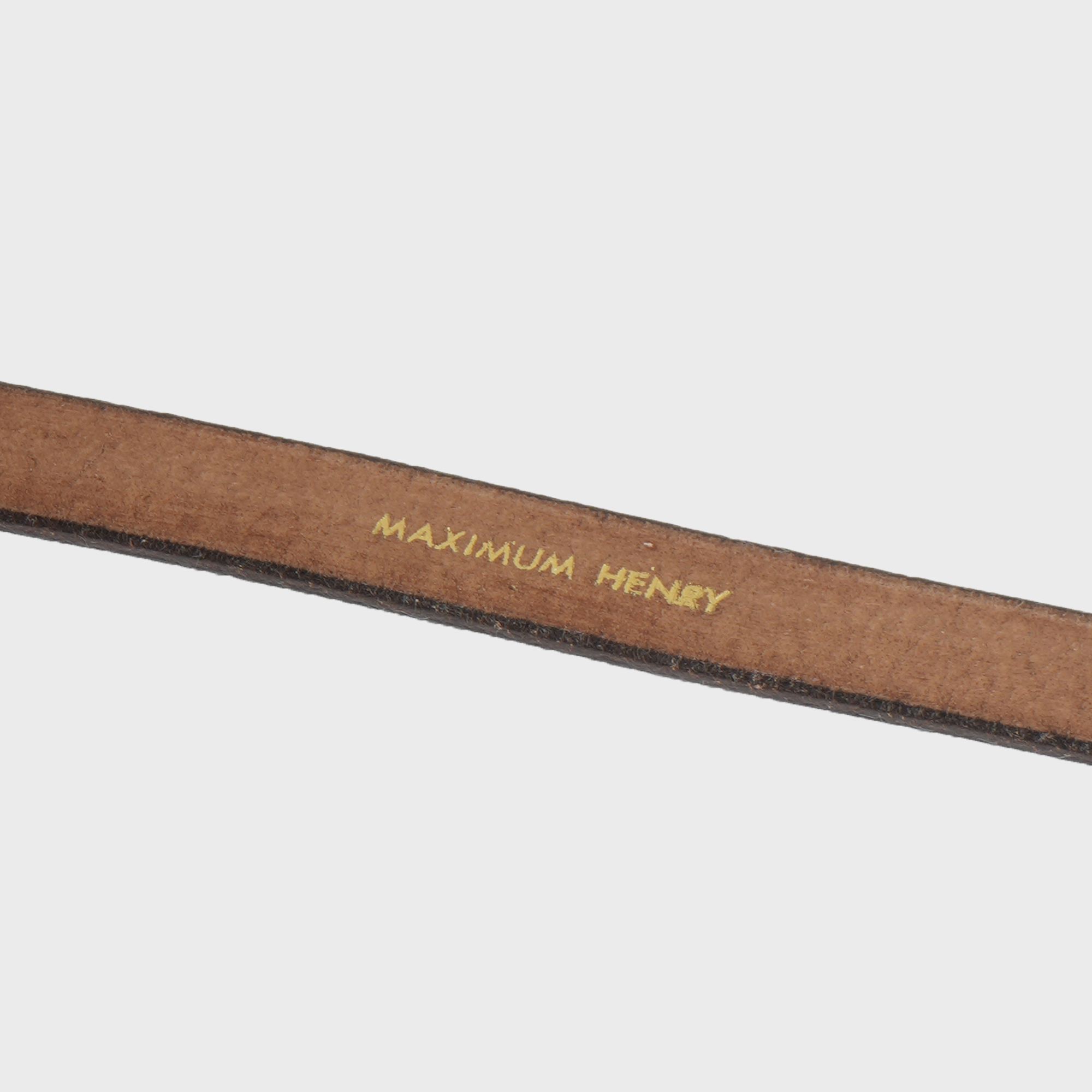 [맥시멈 헨리] MAXIMUM HENRY - Very Slim Oval Belt - Dark Brown/Brass