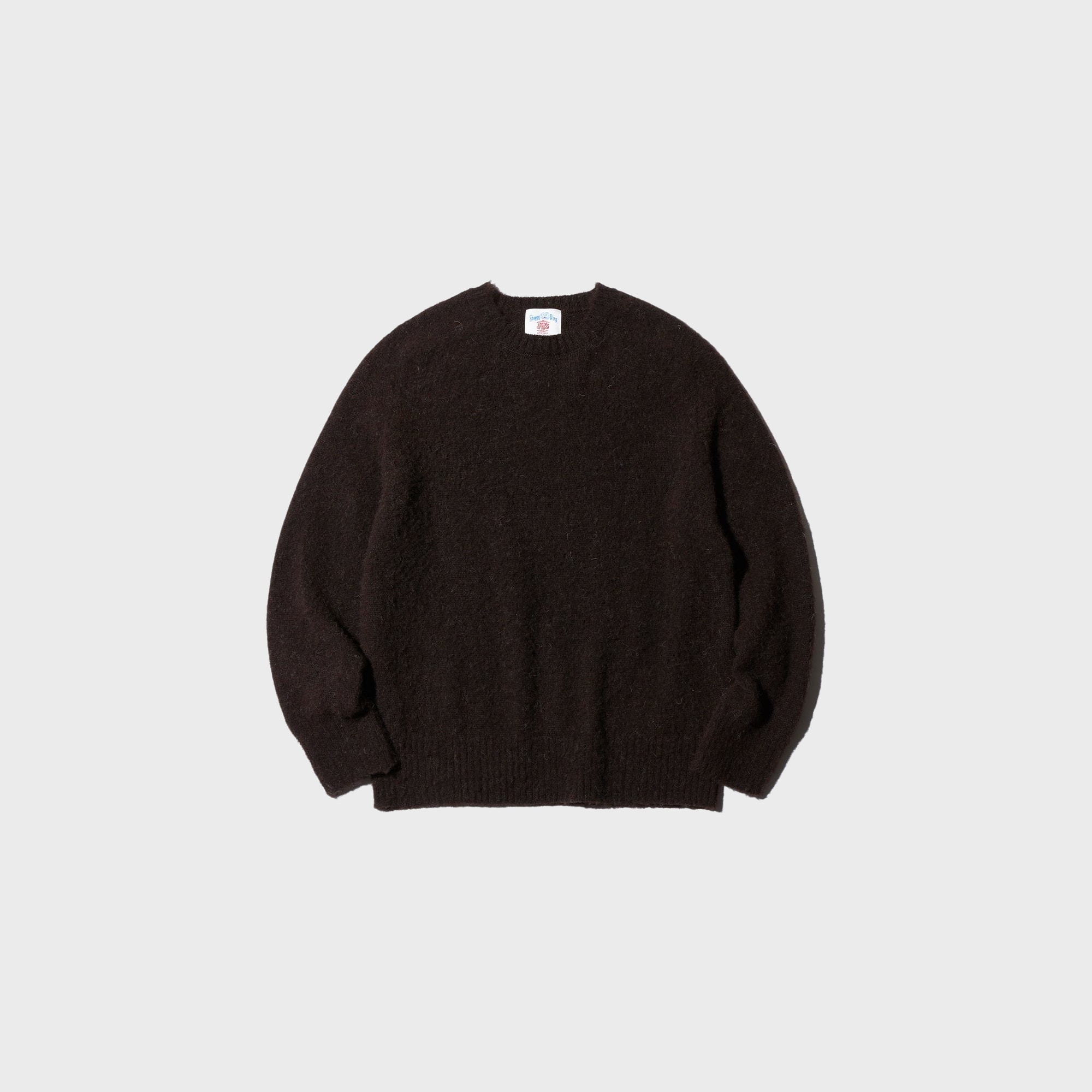 J.PRESS -﻿ ﻿Shaggy Dong Long Sleeves Sadle Crew - Brown