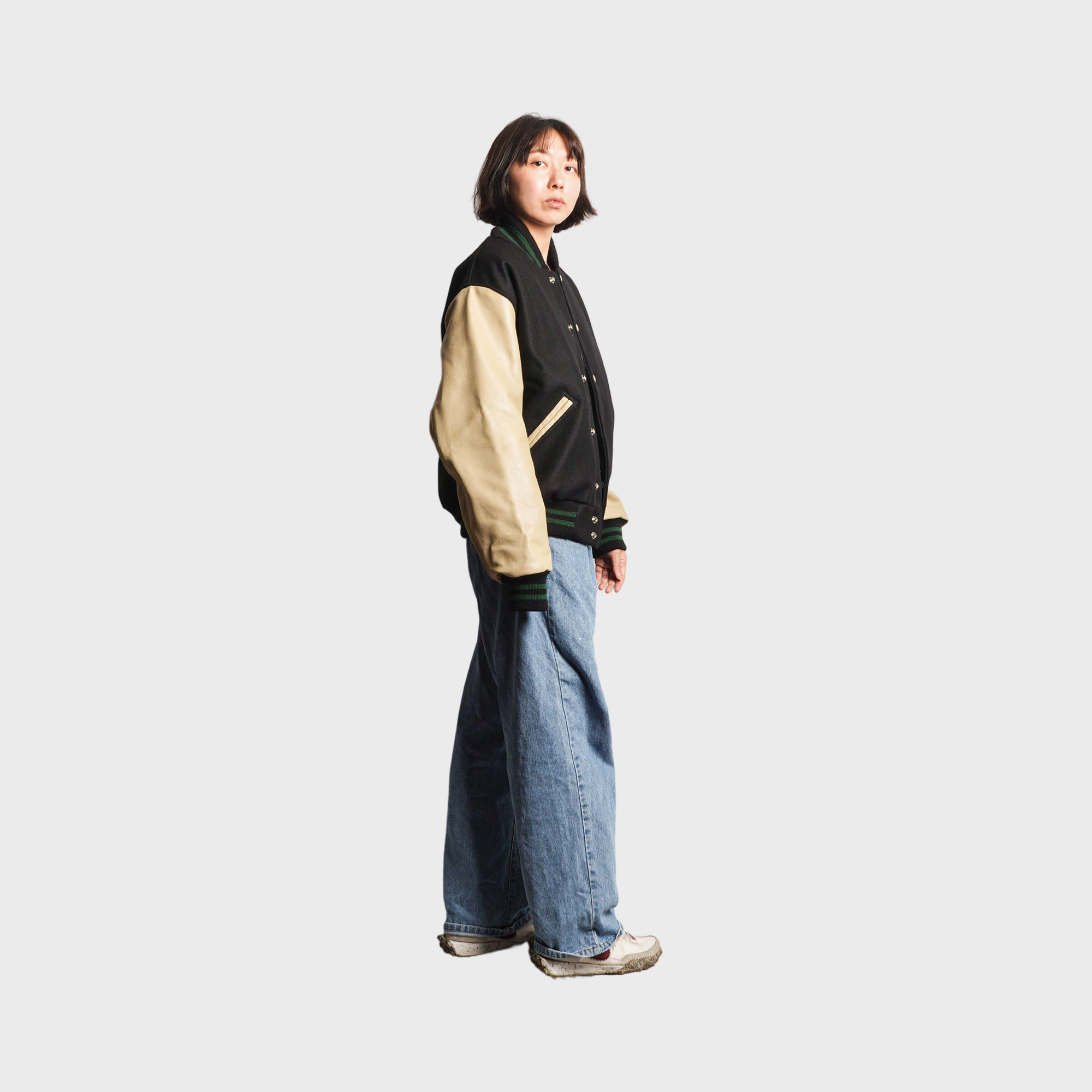 [PREORDER] SETTLEMIER'S JACKETS - S-1 Varsity Black&Cream