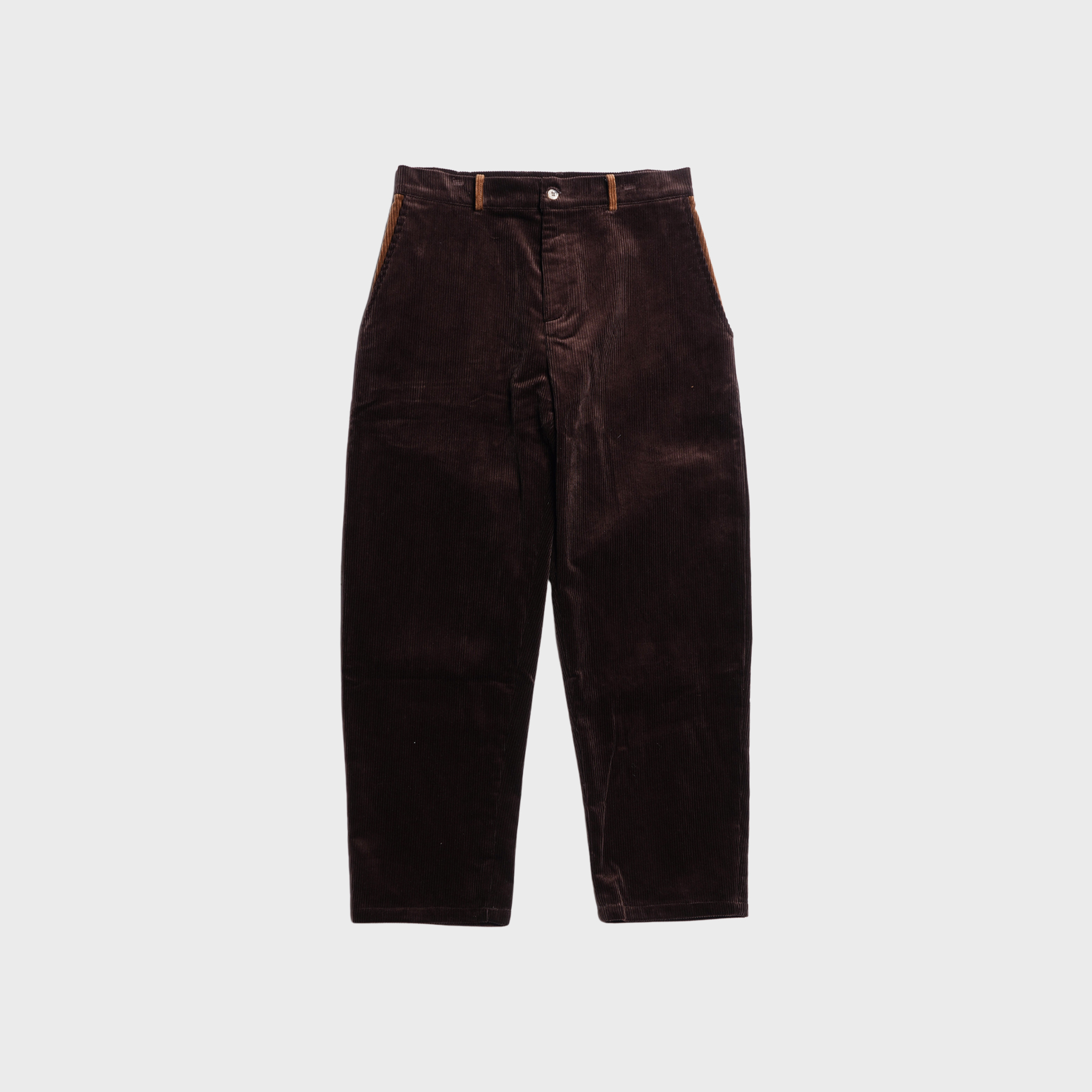 DE BONNE FACTURE - Paneled Balloon Trousers - Brown Wide Wale Corduroy