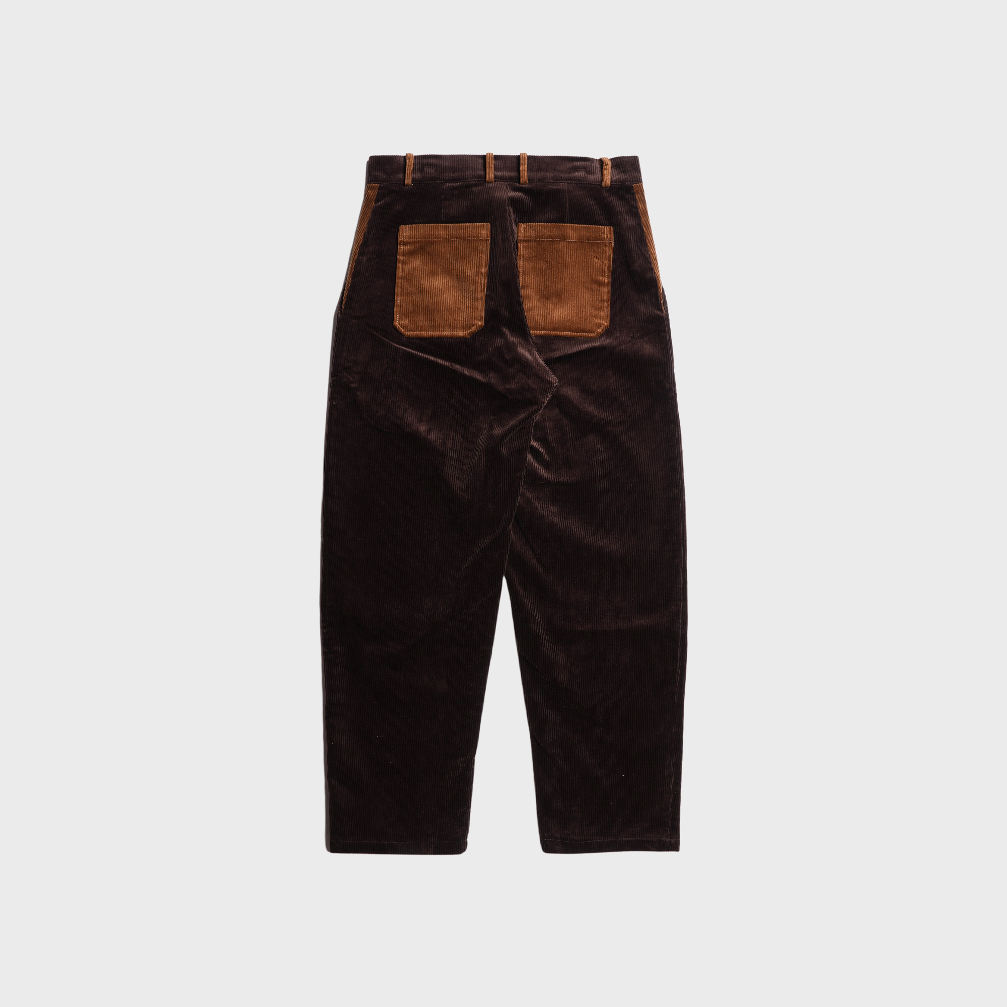DE BONNE FACTURE - Paneled Balloon Trousers - Brown Wide Wale Corduroy