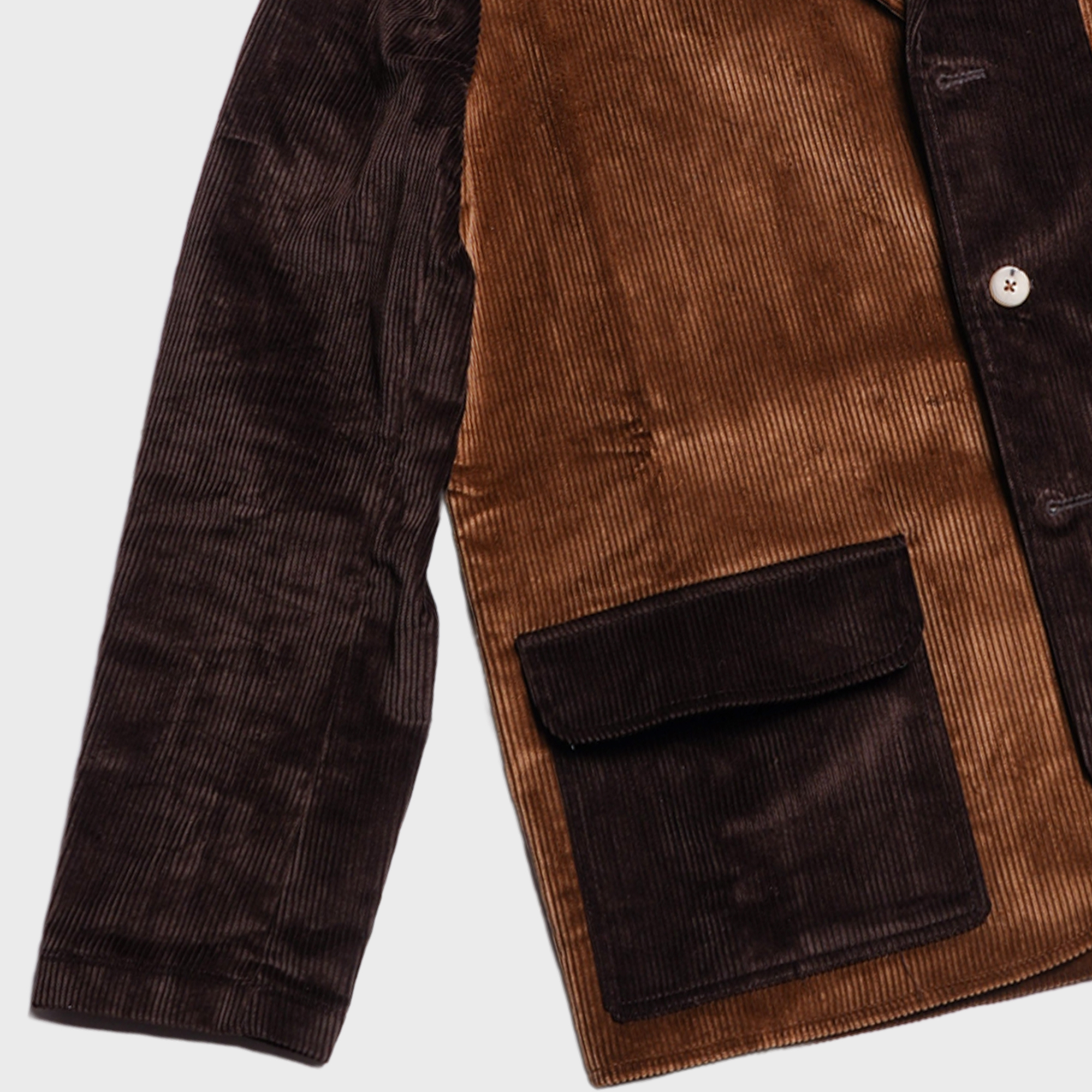 DE BONNE FACTURE - Paneled Balloon Trousers - Brown Wide Wale Corduroy
