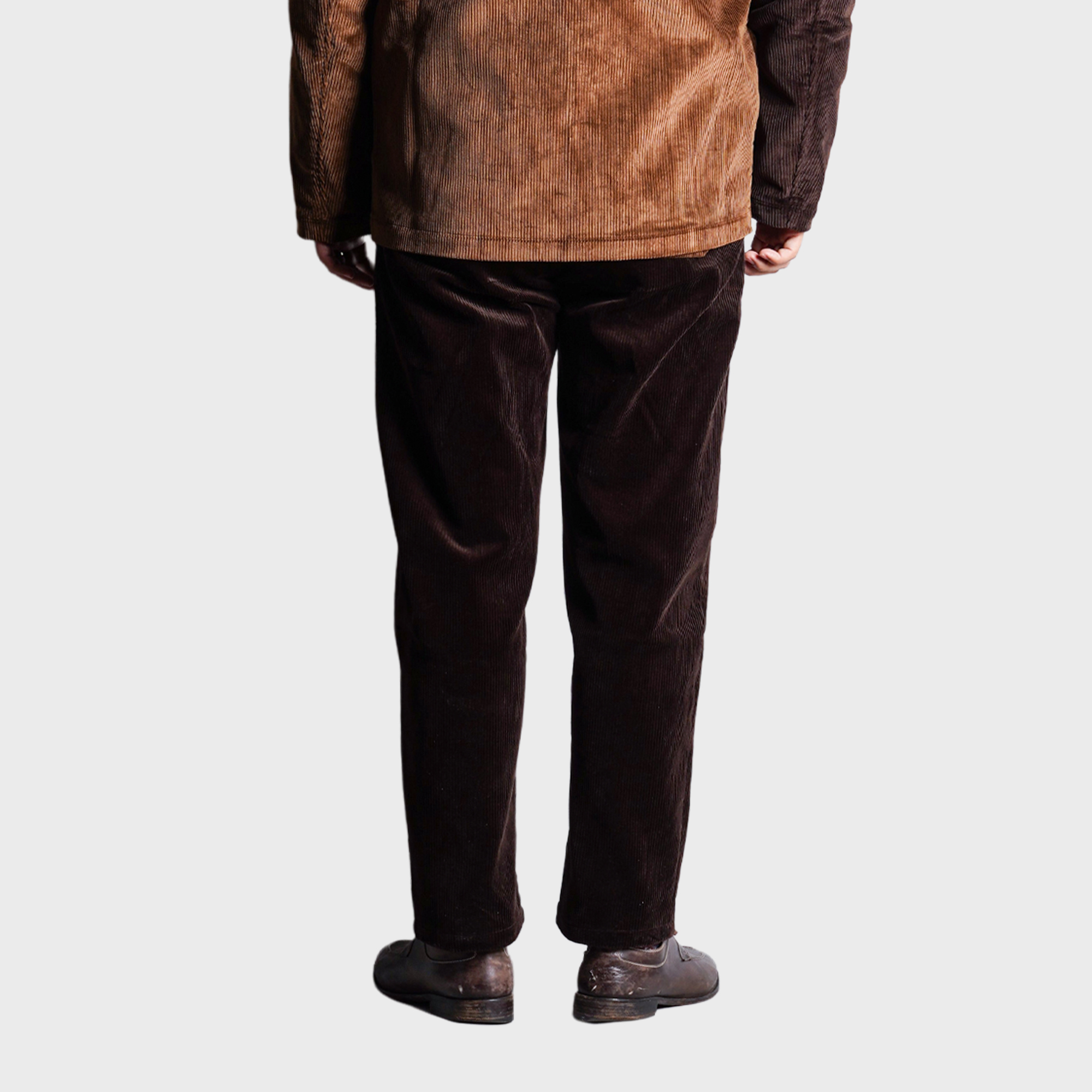 DE BONNE FACTURE - Paneled Balloon Trousers - Brown Wide Wale Corduroy