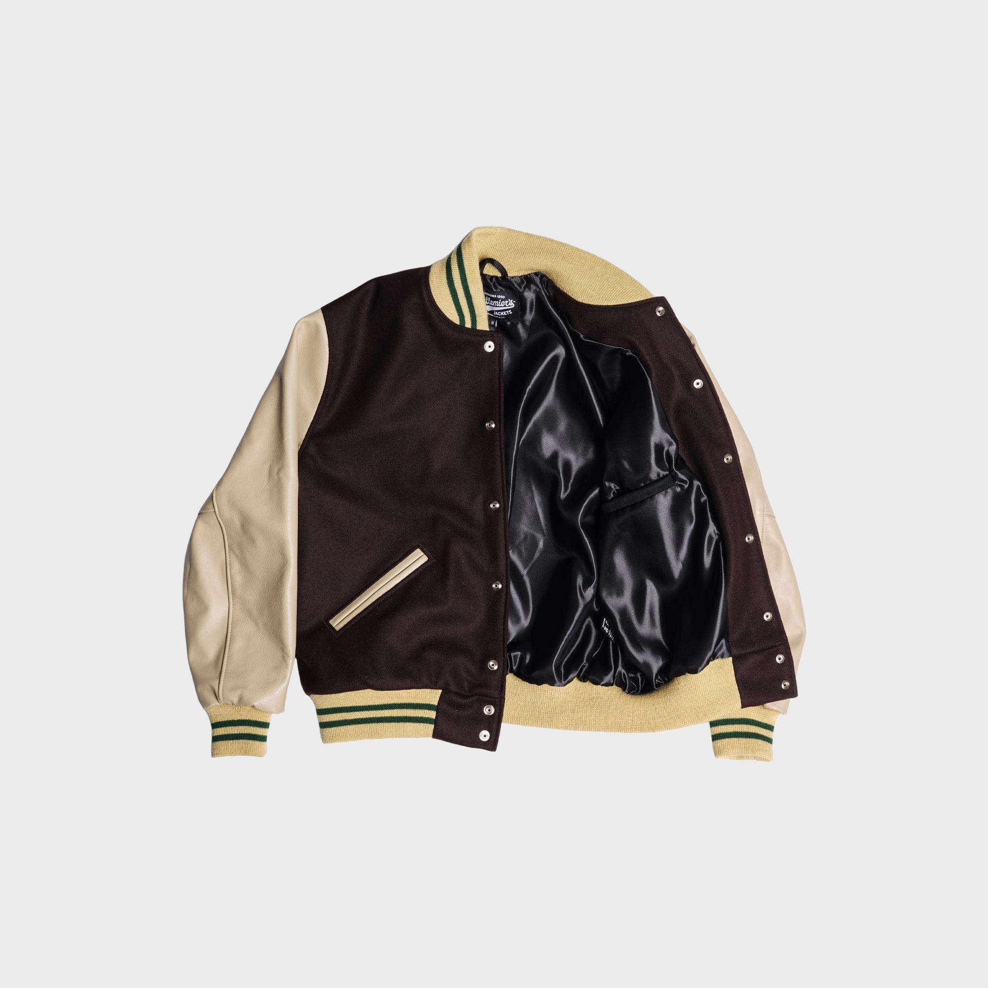 [PREORDER] SETTLEMIER'S JACKETS - S-1 Varsity Brown&Cream
