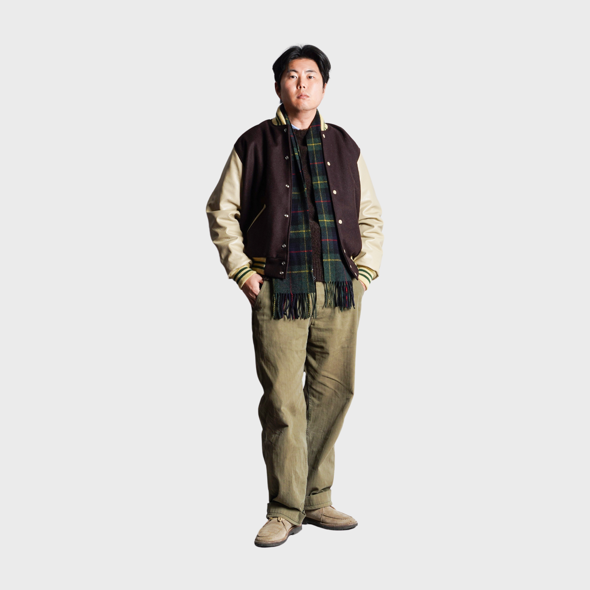 [PREORDER] SETTLEMIER'S JACKETS - S-1 Varsity Brown&Cream