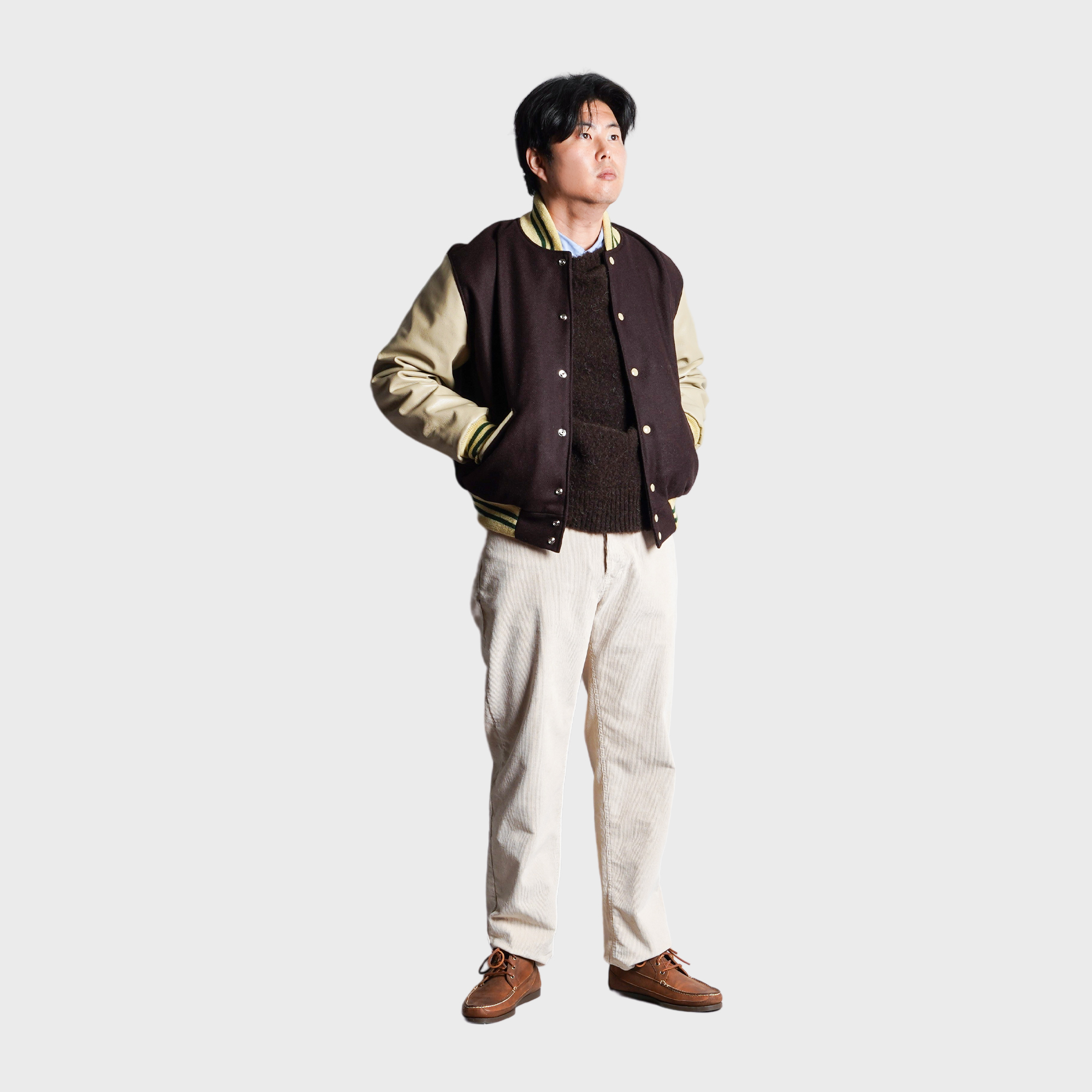 [PREORDER] SETTLEMIER'S JACKETS - S-1 Varsity Brown&Cream