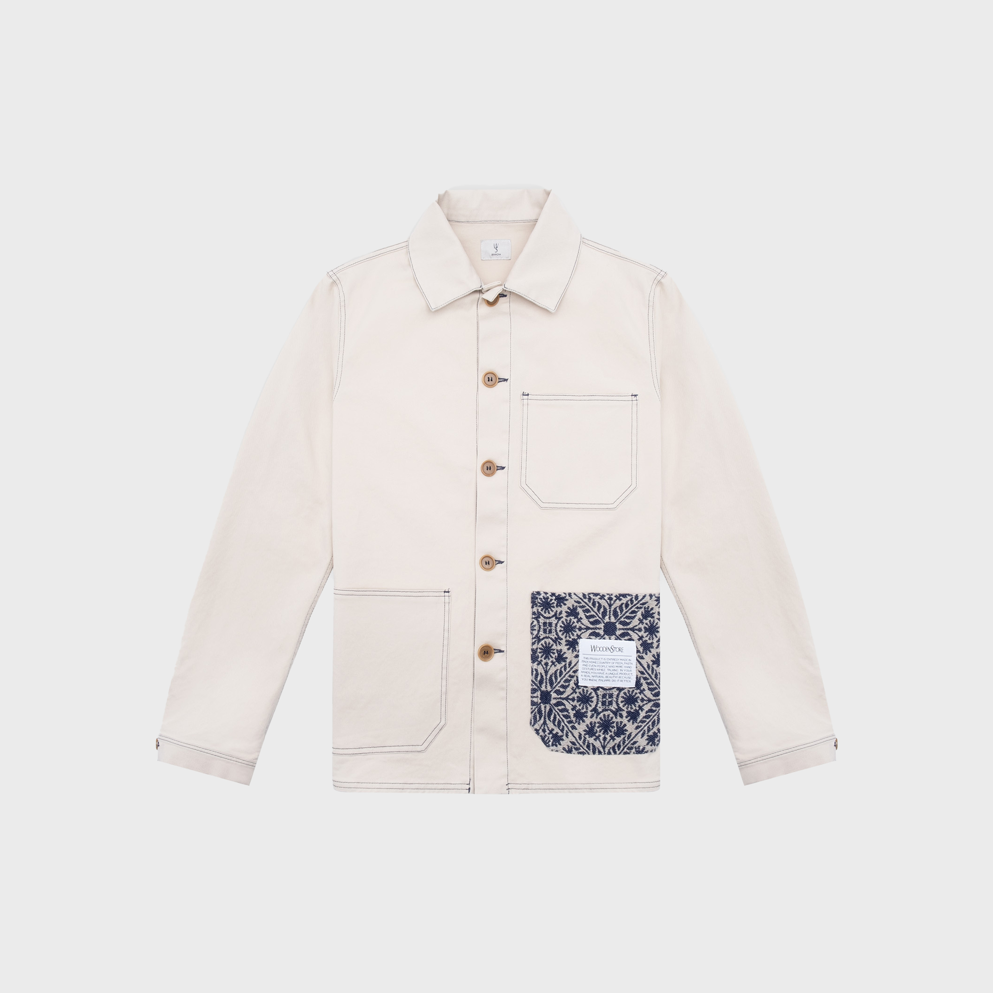 Wooden -Travail Kasha Patch – Ecru