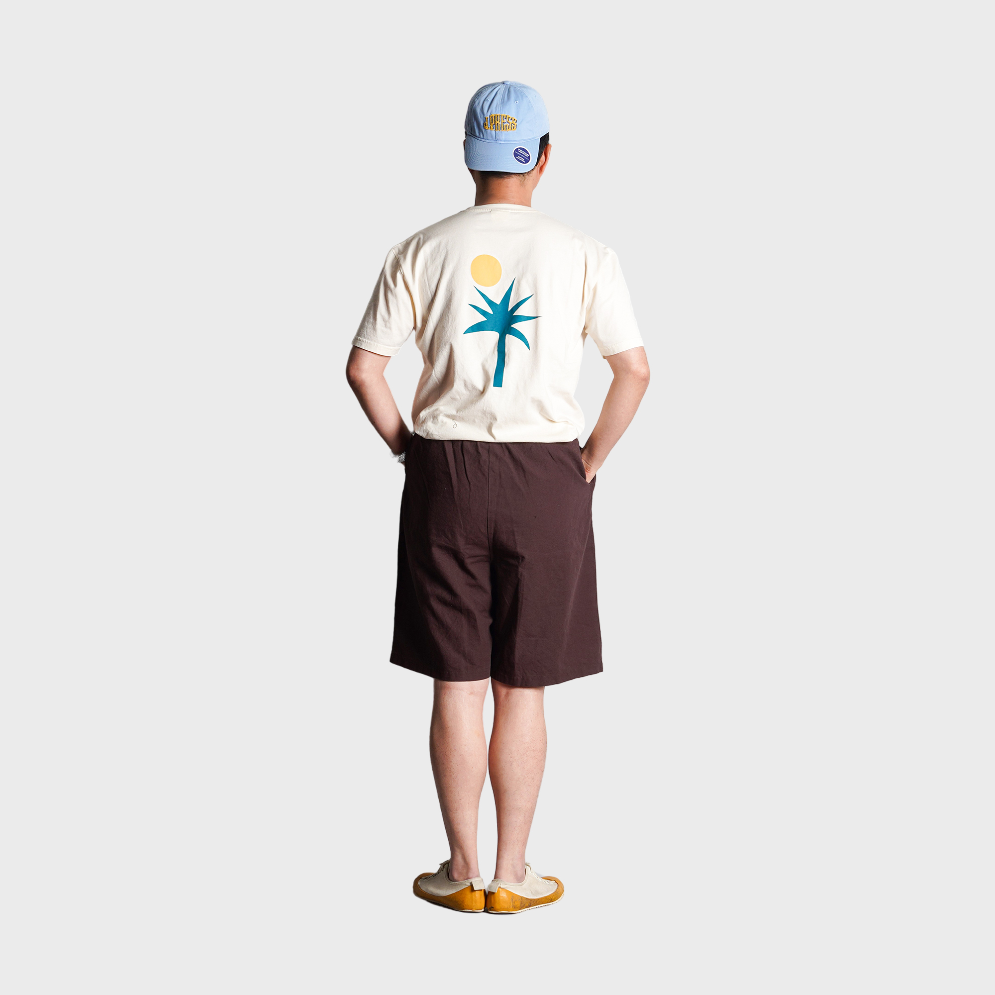 LA PAZ - Dantas Logo T-Shirts - Palm Ecru