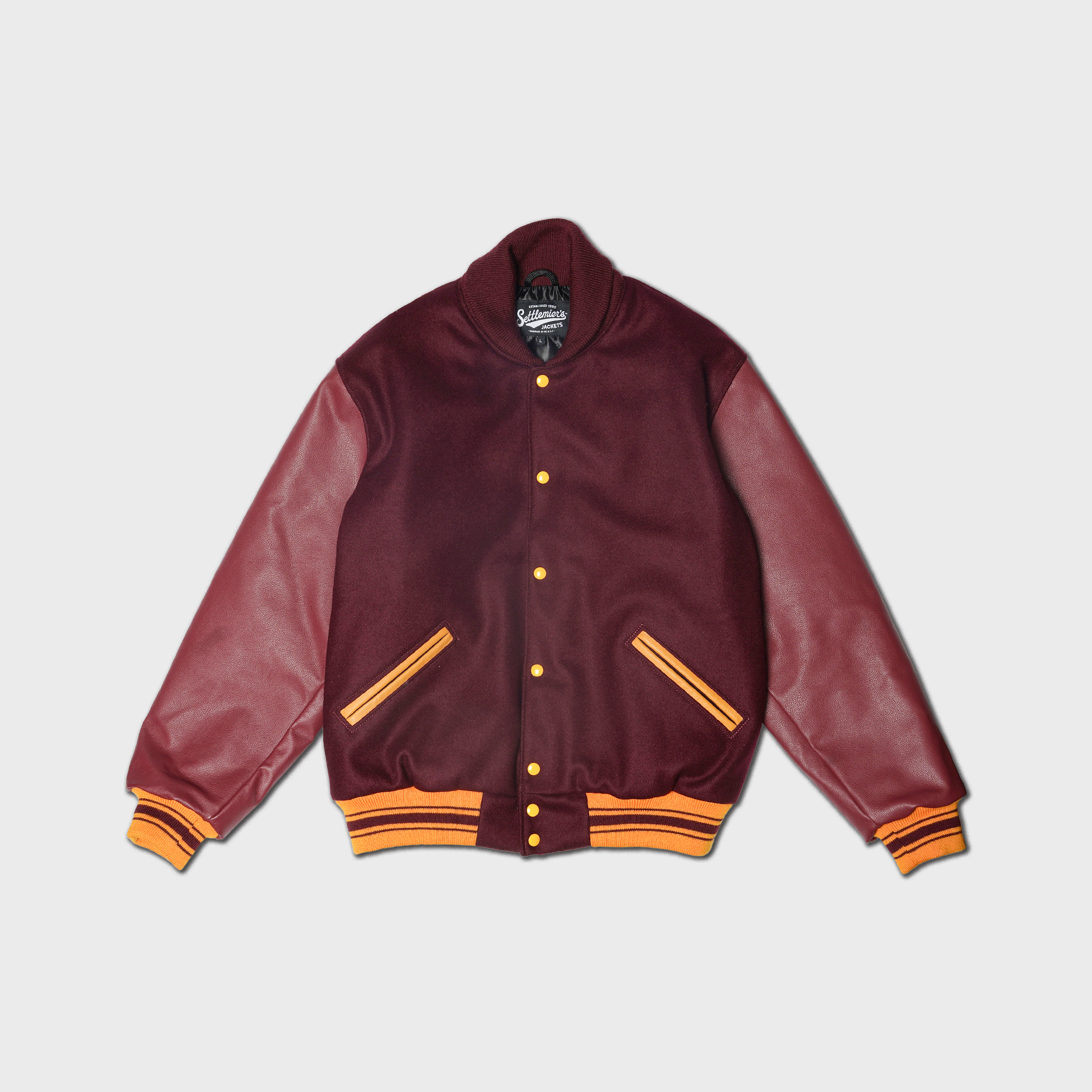 [PREORDER] SETTLEMIER'S JACKETS - SR-1 Varsity Maroon & Maroon with a Full Quilt Lining