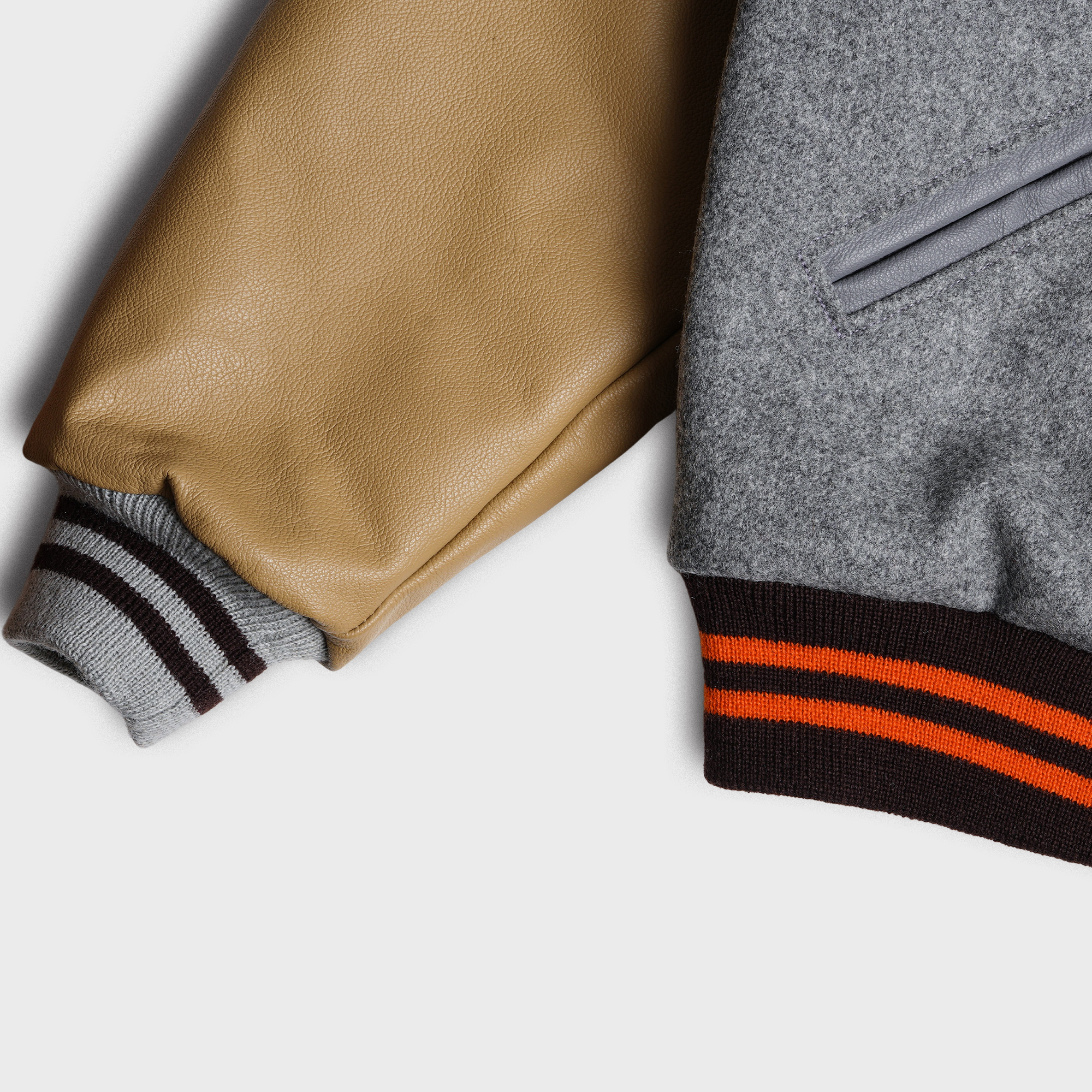 [PREORDER] SETTLEMIER'S JACKETS - SR-1 Varsity Gray&Brown - Qulited Lining