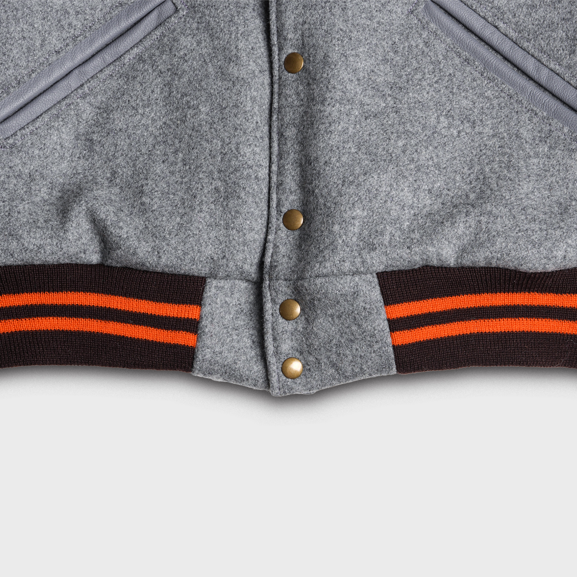 [PREORDER] SETTLEMIER'S JACKETS - SR-1 Varsity Gray&Brown - Qulited Lining