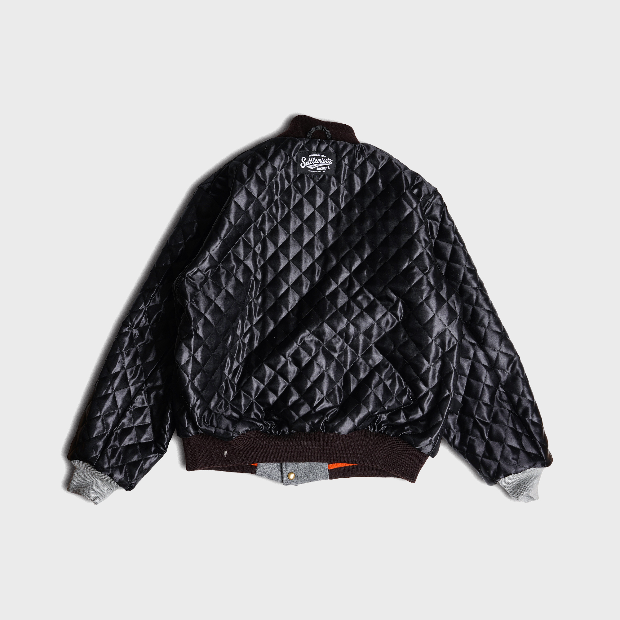 [PREORDER] SETTLEMIER'S JACKETS - SR-1 Varsity Gray&Brown - Qulited Lining
