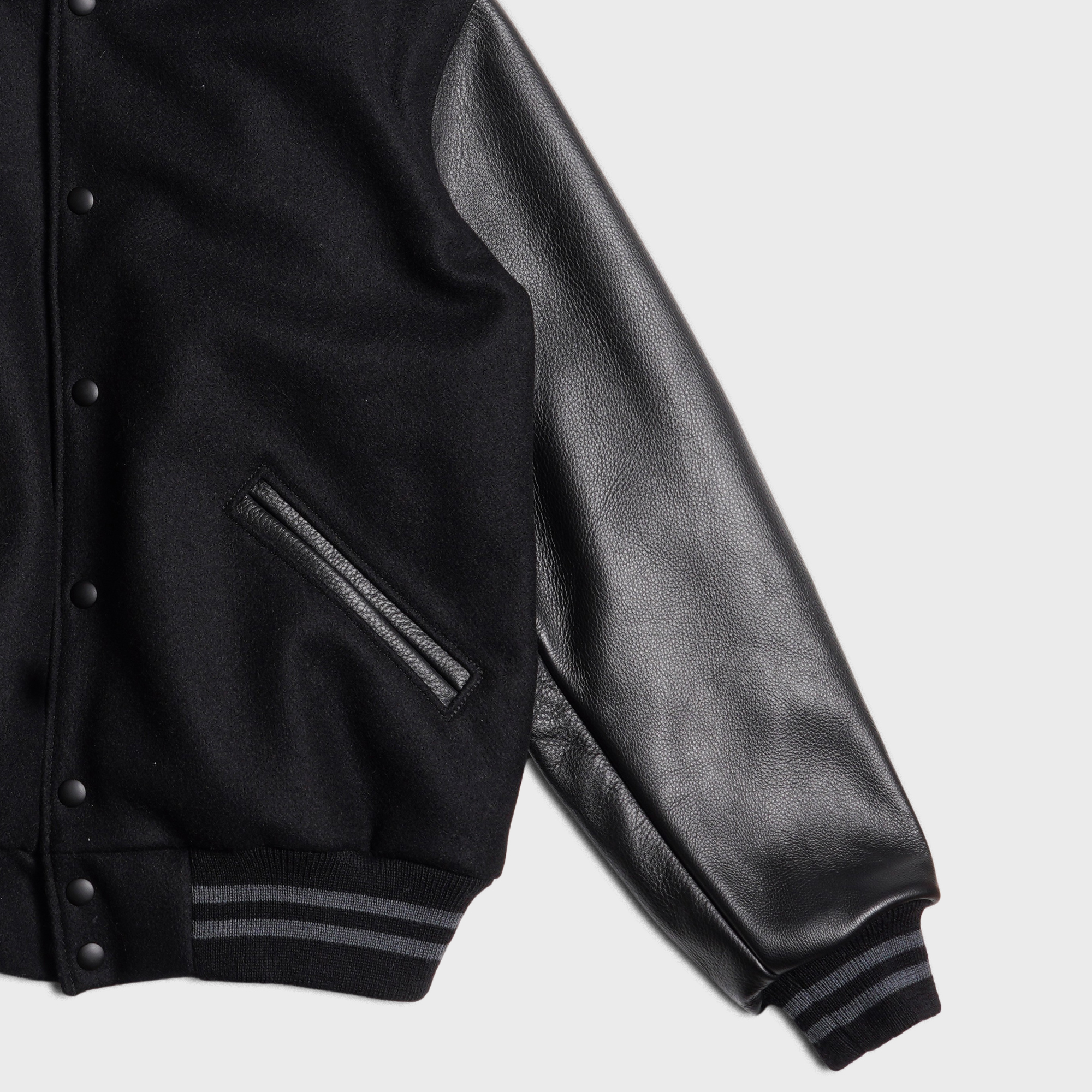 [PREORDER] SETTLEMIER'S JACKETS - S-1 Varsity Black&Black - Premium Soft Leather