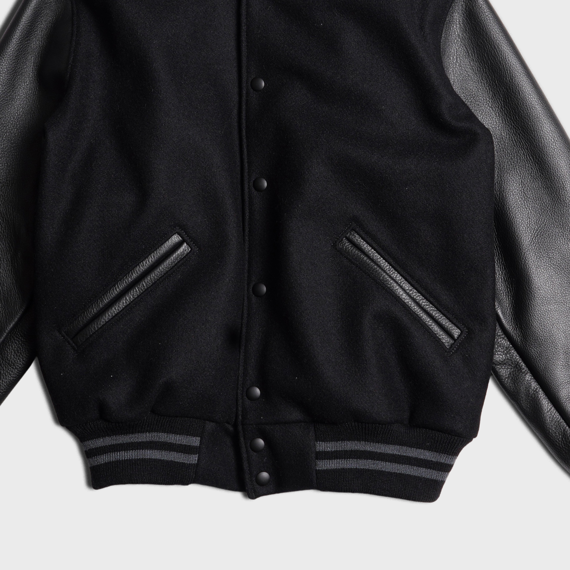 [PREORDER] SETTLEMIER'S JACKETS - S-1 Varsity Black&Black - Premium Soft Leather