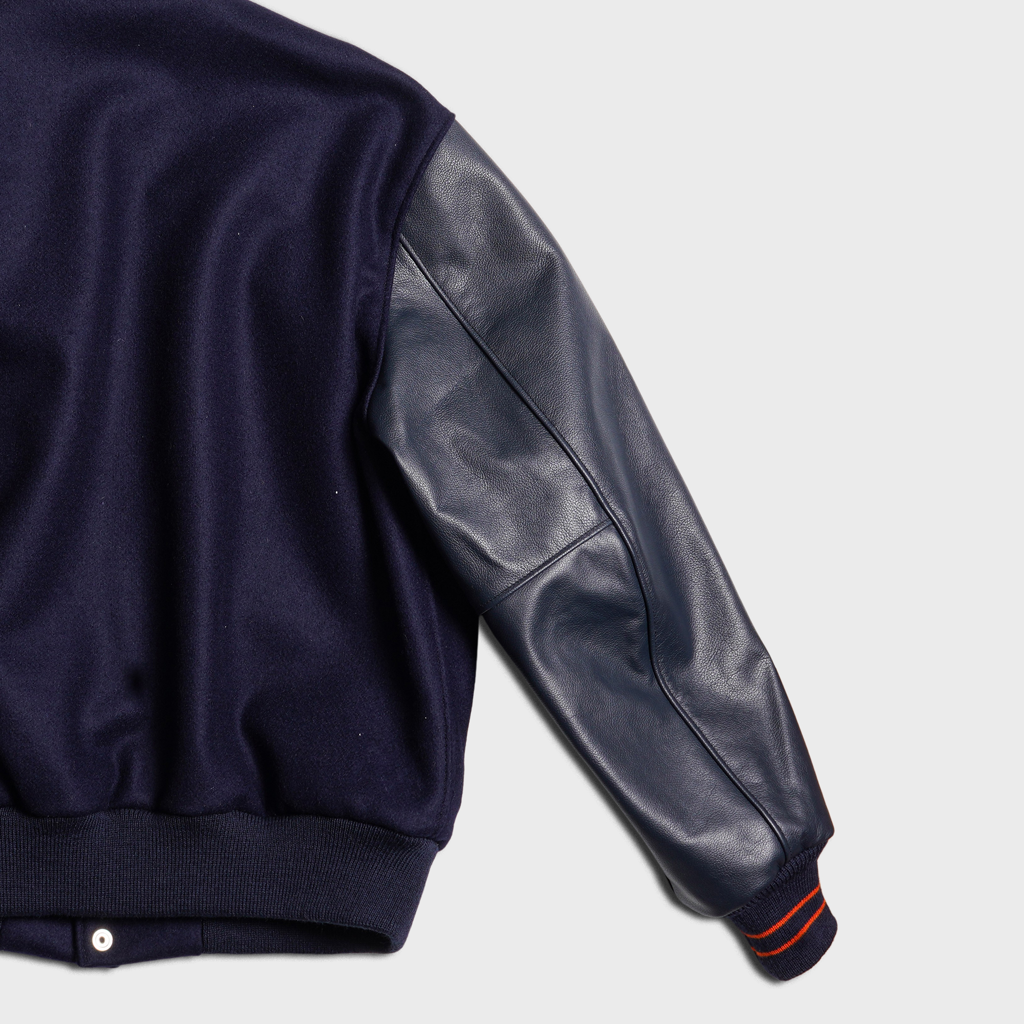 [PREORDER] SETTLEMIER'S JACKETS - S-1 Varsity Navy&Navy - Orange Stripe