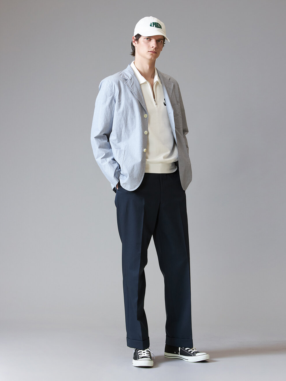 J.PRESS -﻿ ﻿﻿3B SACK JACKET FINX COTTON - Blue