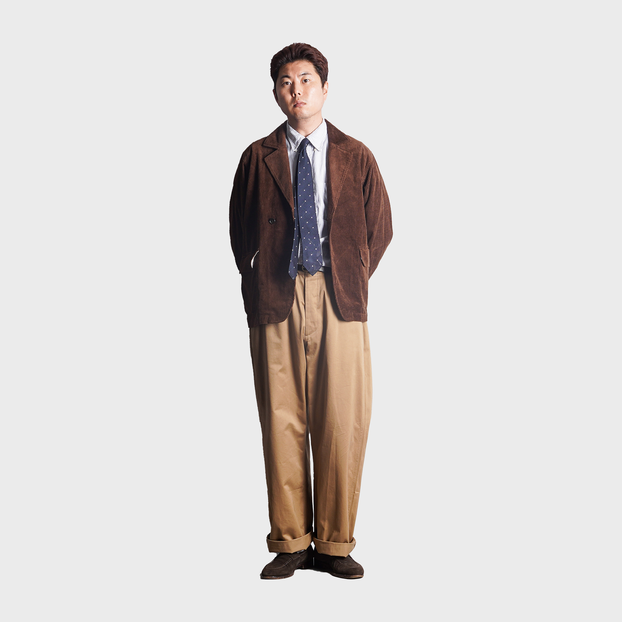 H.UNIT -﻿ H-JK021 - Brown Corduroy Easy Jacket