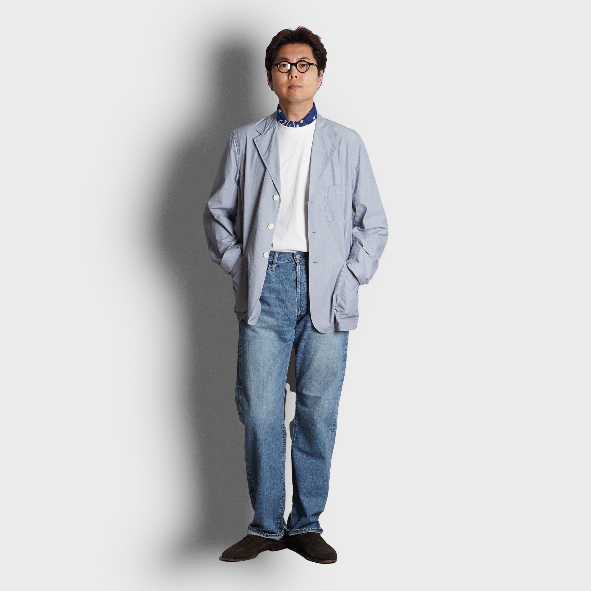 J.PRESS -﻿ ﻿﻿3B SACK JACKET FINX COTTON - Blue