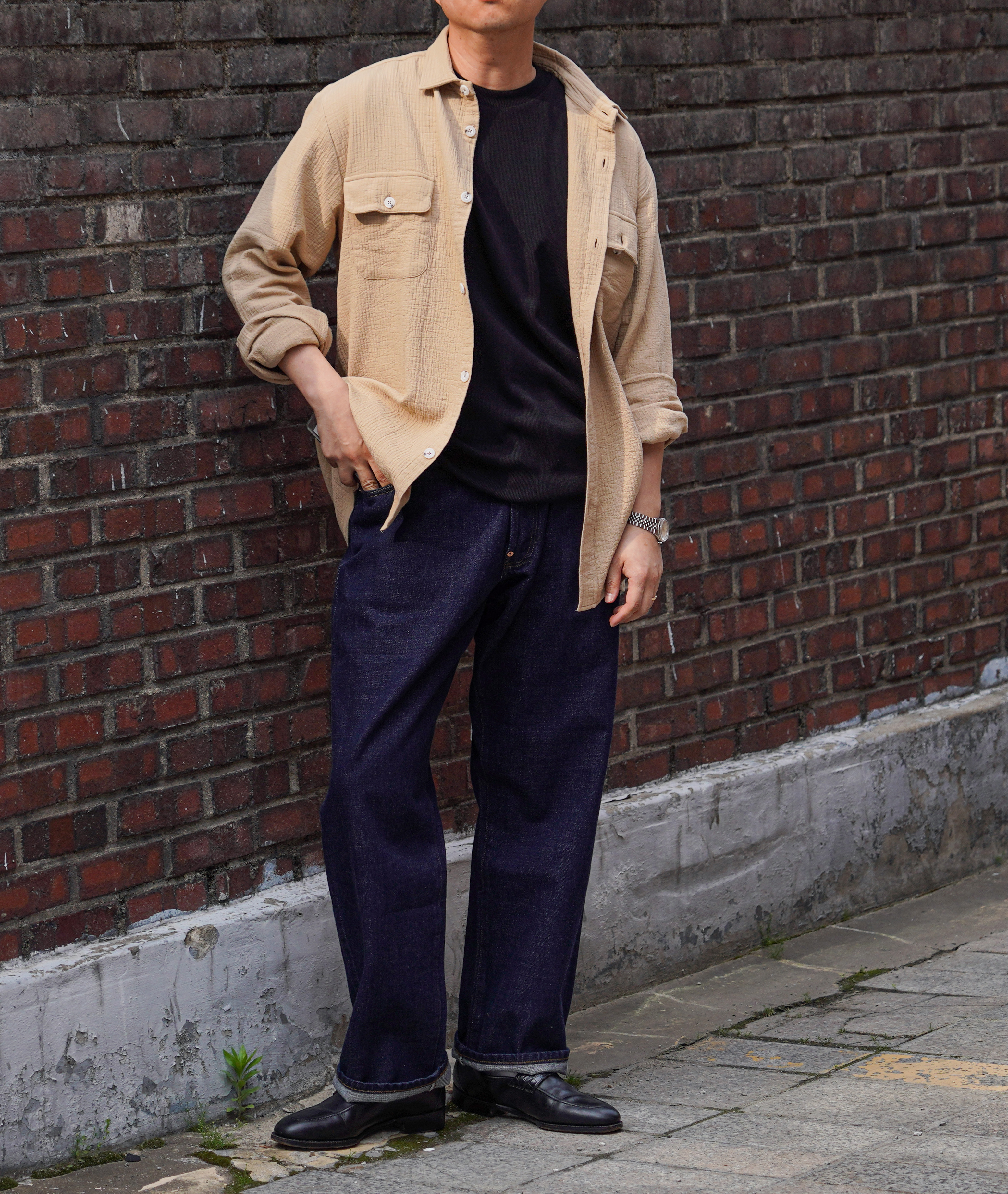 Wooden - Giacca Camicia Smith – Beige Texture